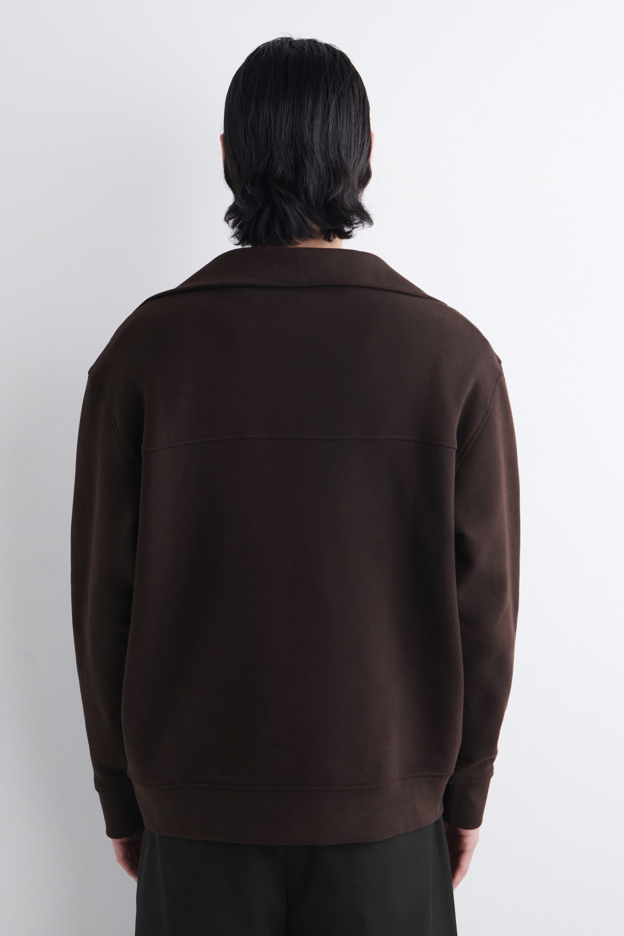 FUNNEL-NECK ZIP-UP SWEATER