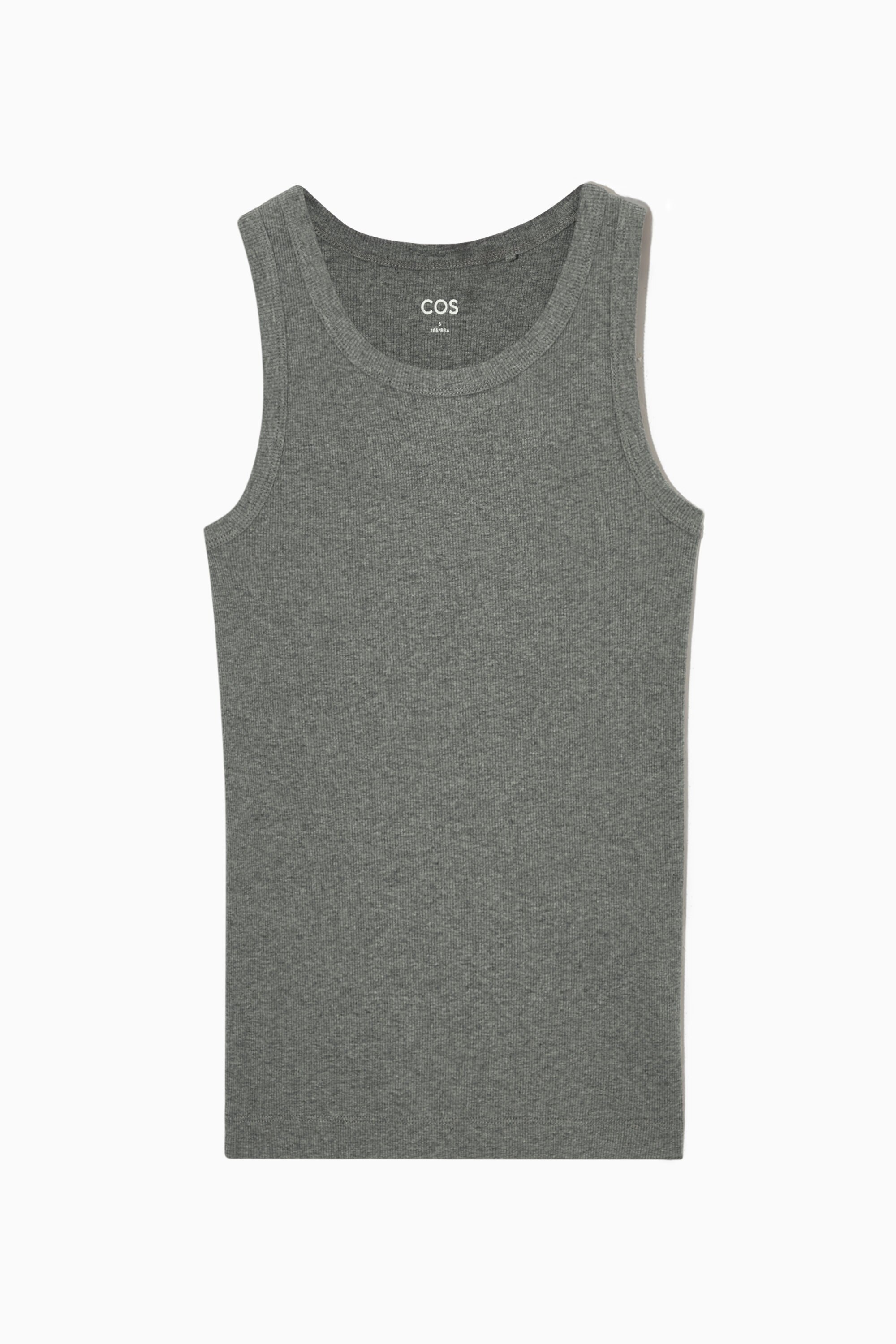 RIBBED TANK TOP - DARK GREY | COS