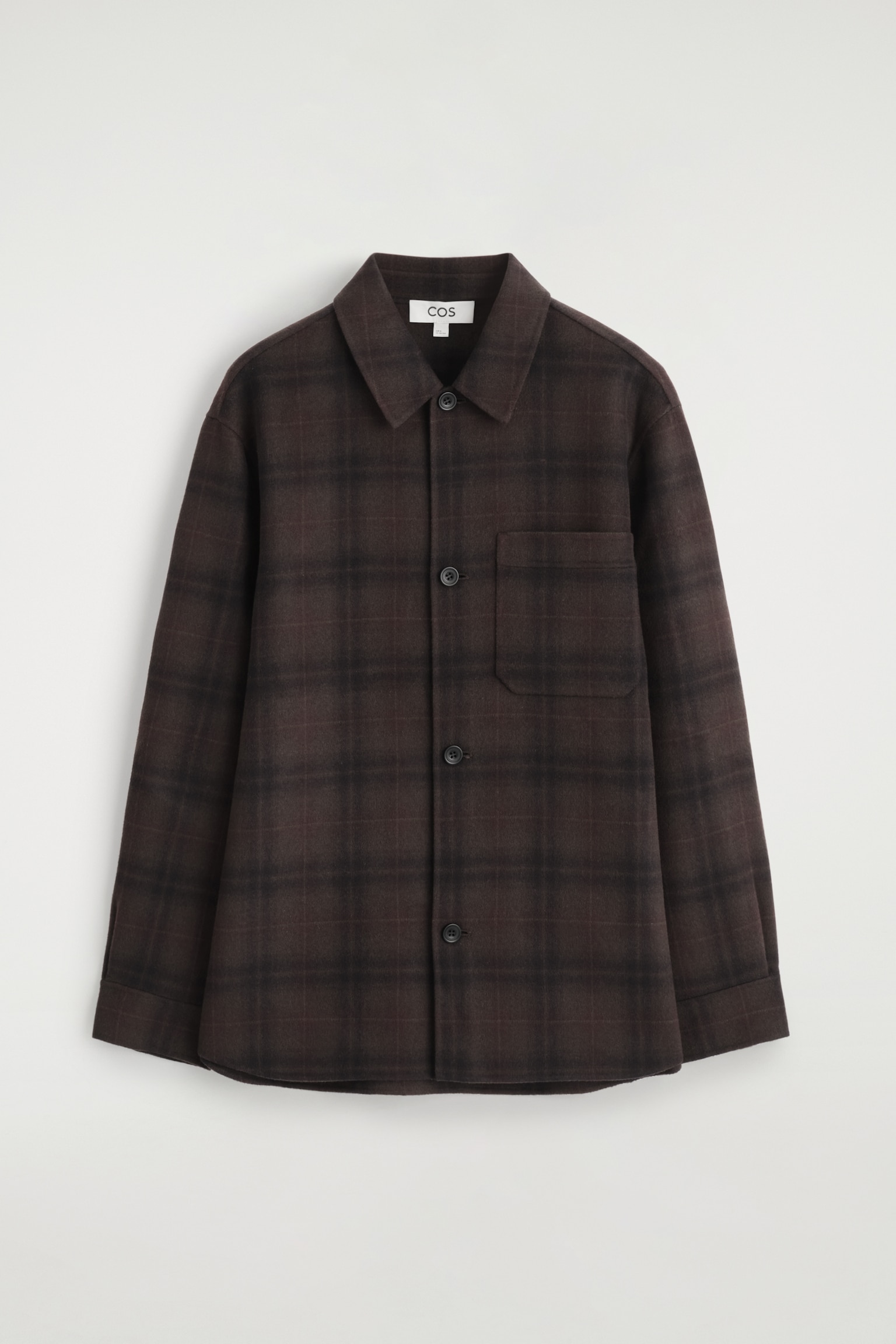SOBRECAMISA DE LANA DE DOBLE FAZ - BURDEOS/CUADROS/NEGRO/AZUL COBALTO