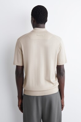 MERINO WOOL POLO SHIRT — ECRU 4