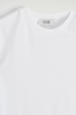 SLIM COTTON RAGLAN T-SHIRT — WHITE 5