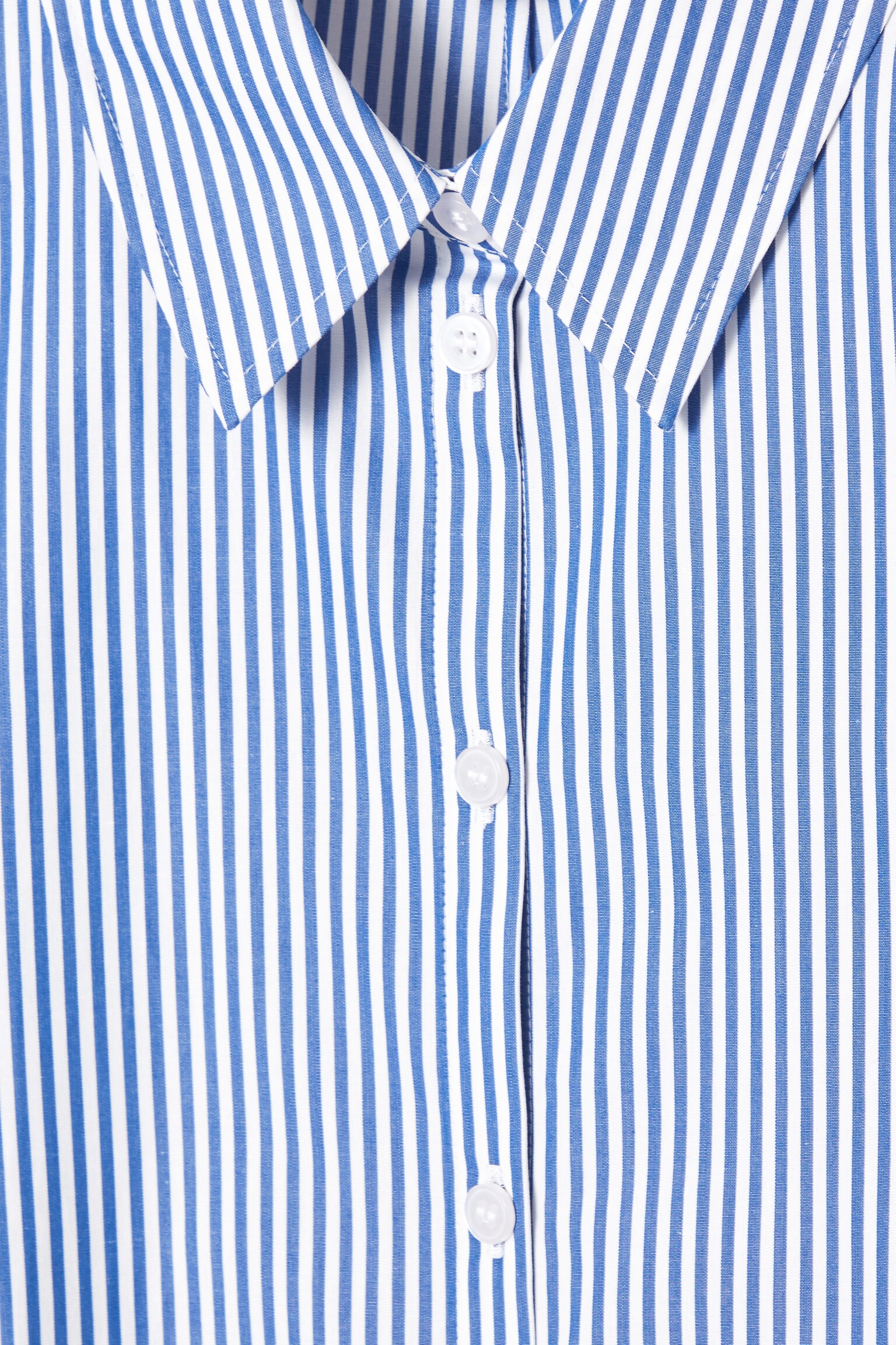 REGULAR CURVED-HEM SHIRT - BLUE / STRIPED/WHITE - 2