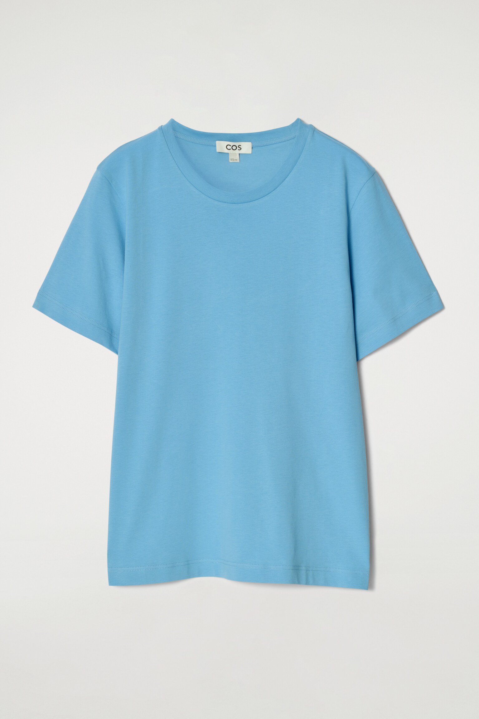 CAMISETA DE ALGODÓN CON CUELLO REDONDO - AZUL CLARO/AMARILLO CLARO/AZUL MARINO/GRIS CLARO JASPEADO/BLANCO/RAYAS/NEGRO/CAQUI OSCURO/BLANCO/GRIS JASPEADO/MARRÓN OSCURO - 2