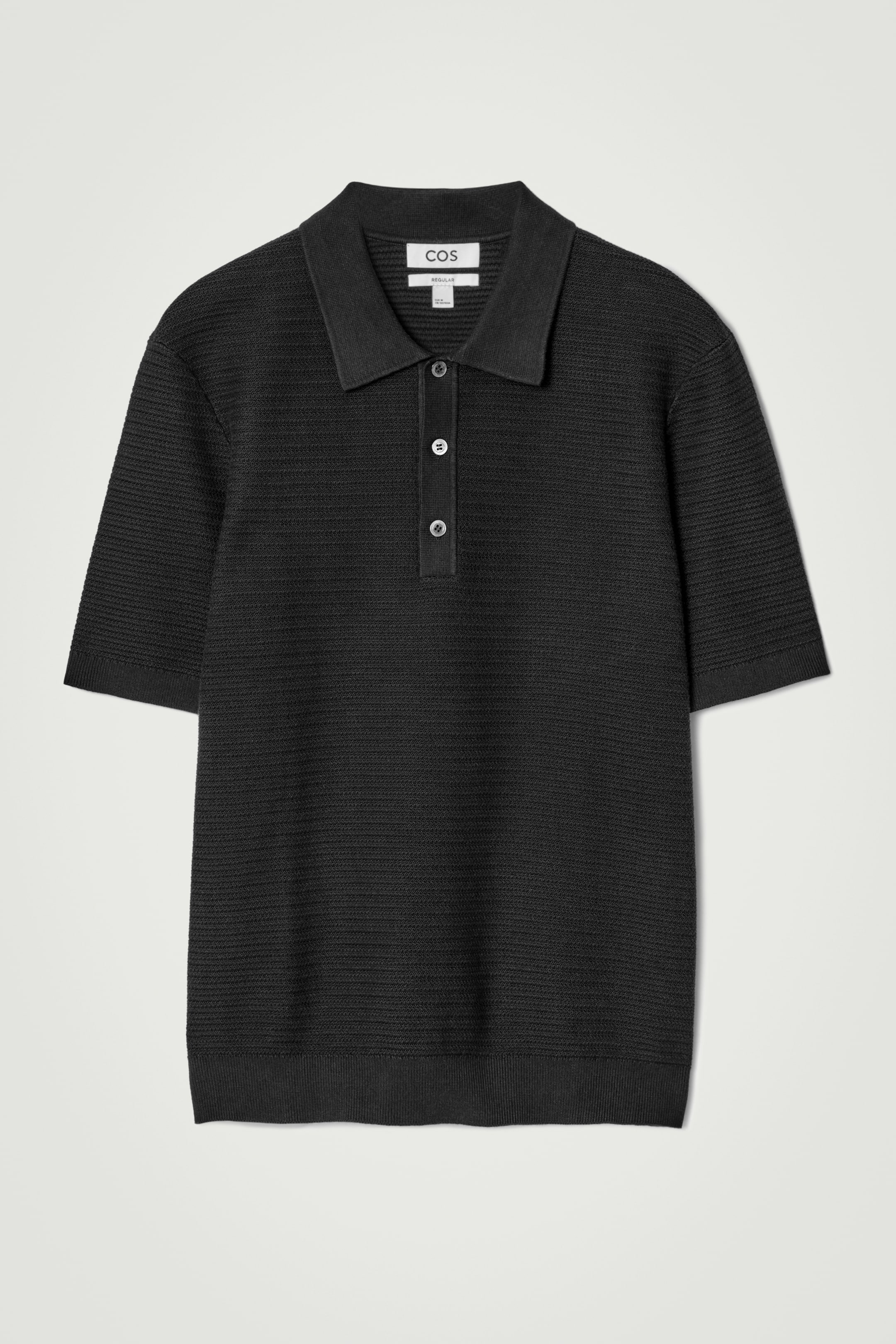Visualizza immagine più grande: POLO IN MAGLIA DI COTONE TESTURIZZATA - NERO - UOMO | H&M IT 6