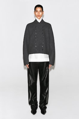 BOILED-WOOL UNIFORM JACKET — CHARCOAL 2