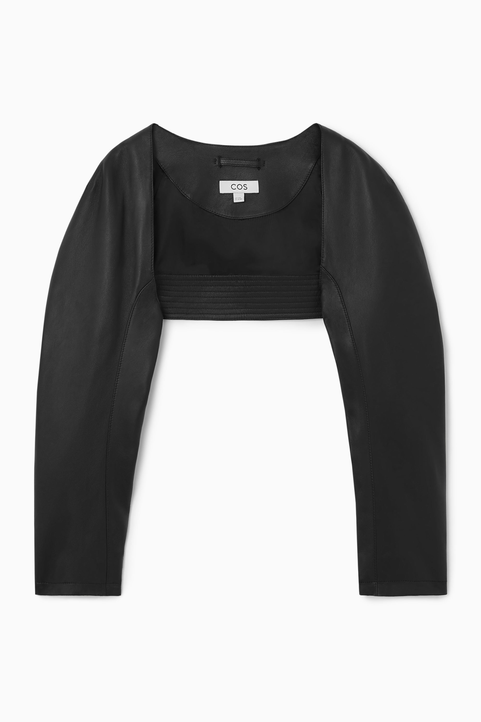 LEATHER HALTERNECK RACER TOP - BLACK | COS