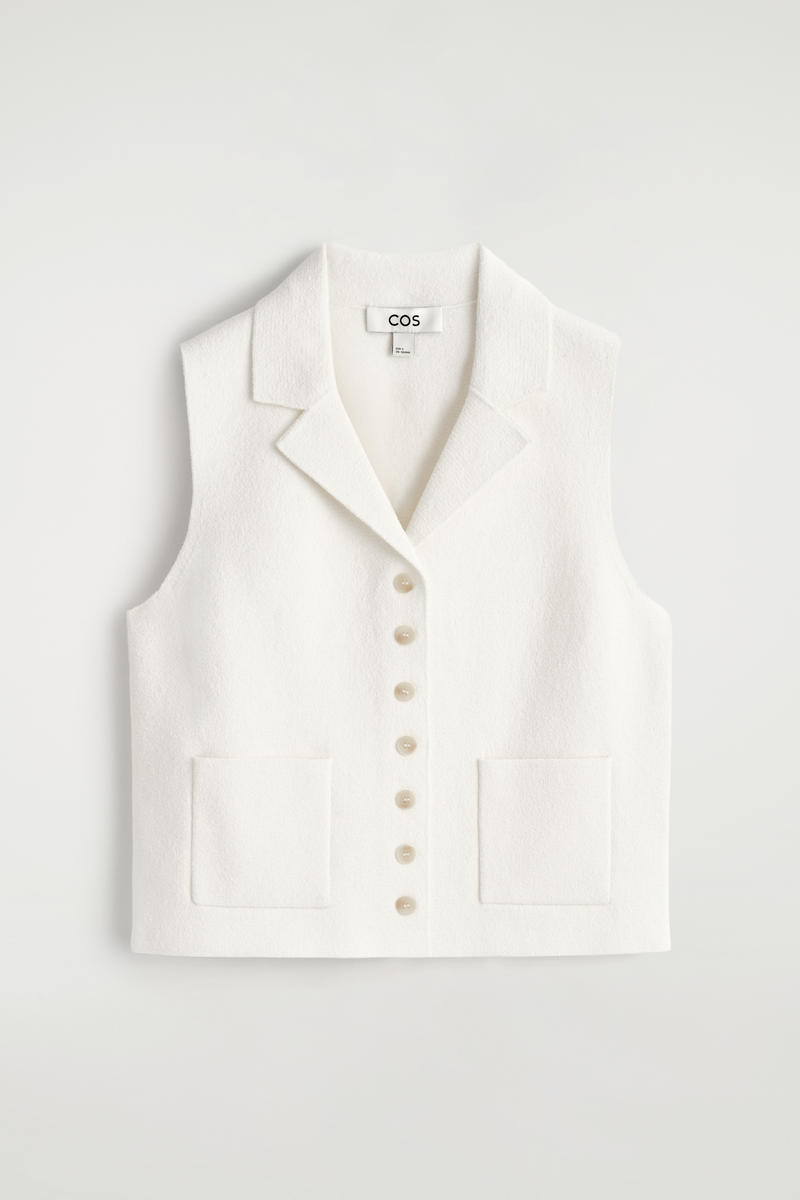 Bouclé-Knit Waistcoat