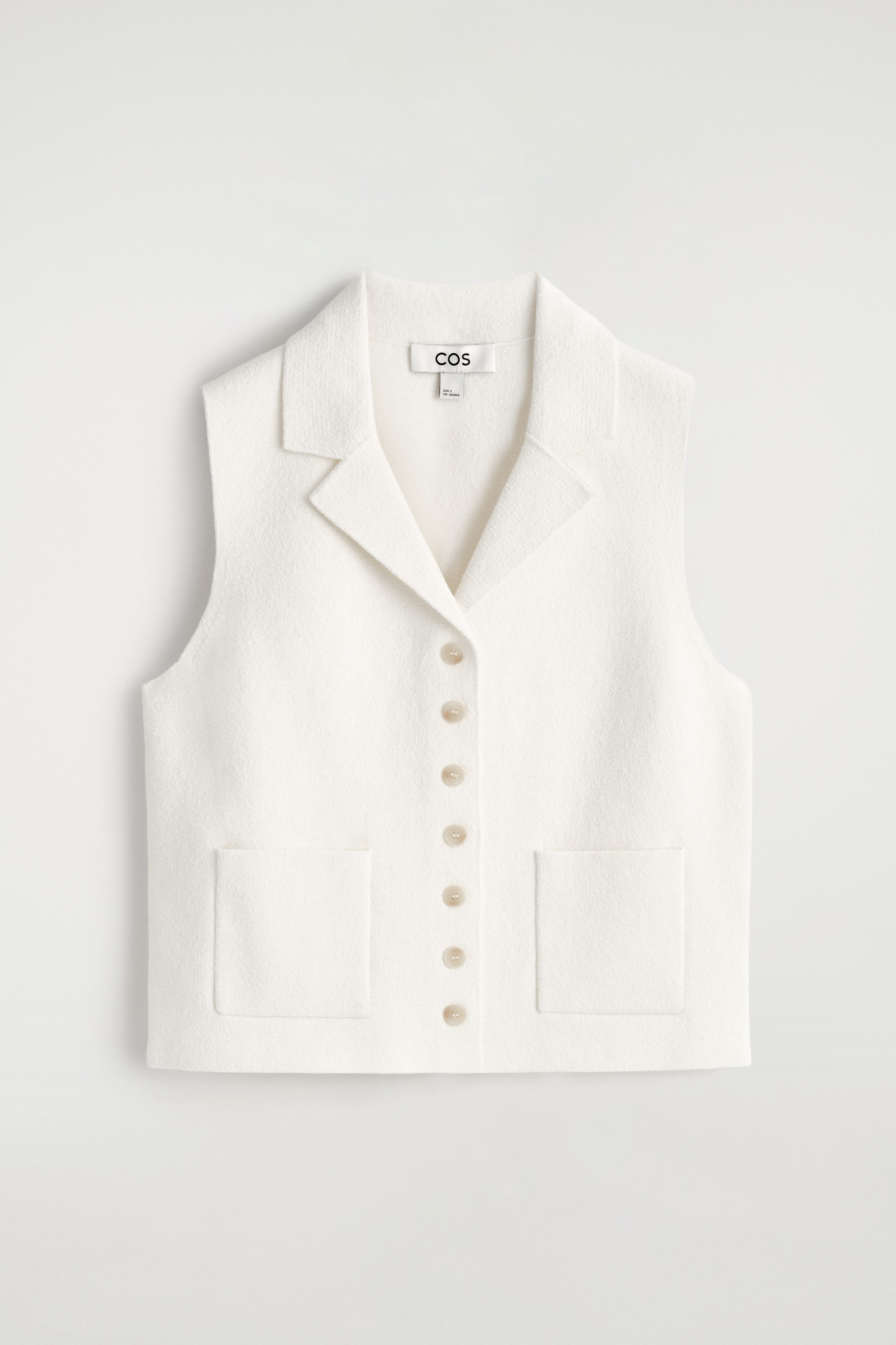 BOUCLÉ-KNIT VEST - WHITE | COS US