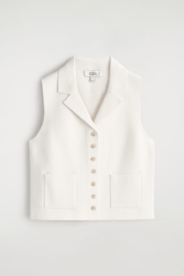 BOUCLÉ-KNIT WAISTCOAT — WHITE 7
