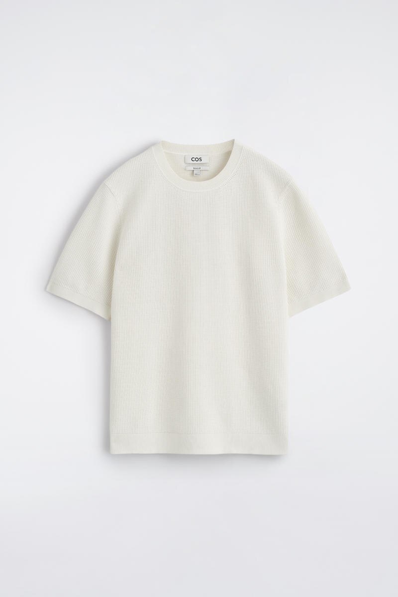 Waffle-Knit Cotton T-Shirt