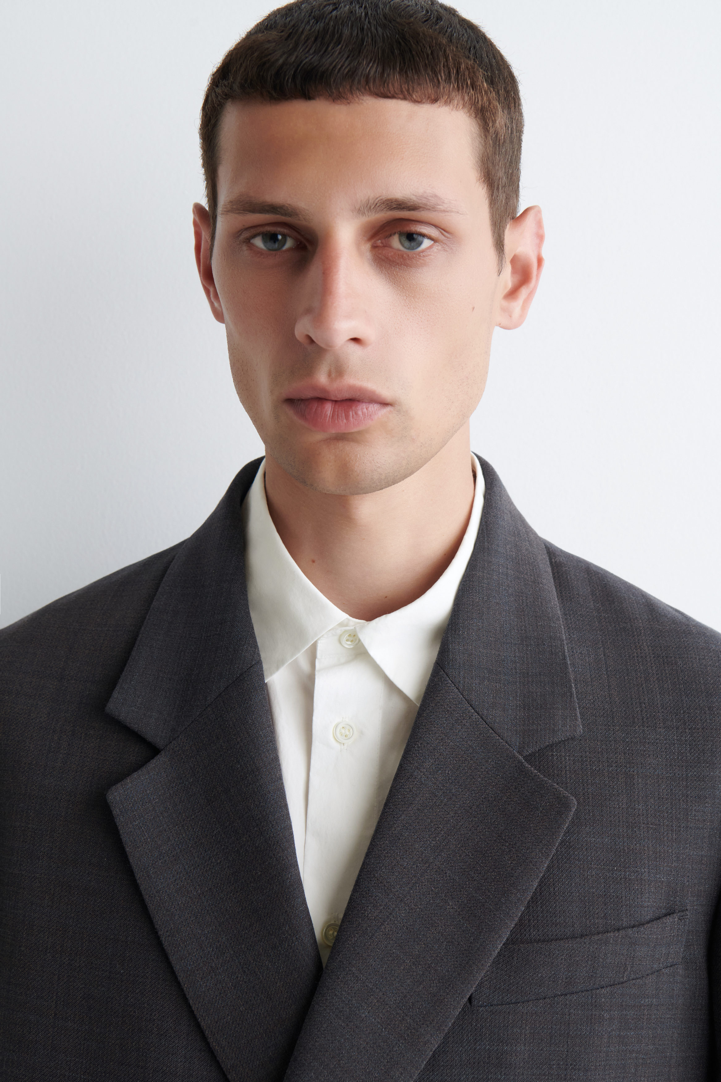 UNSTRUCTURED WOOL-BLEND BLAZER - DARK BROWN | COS AU