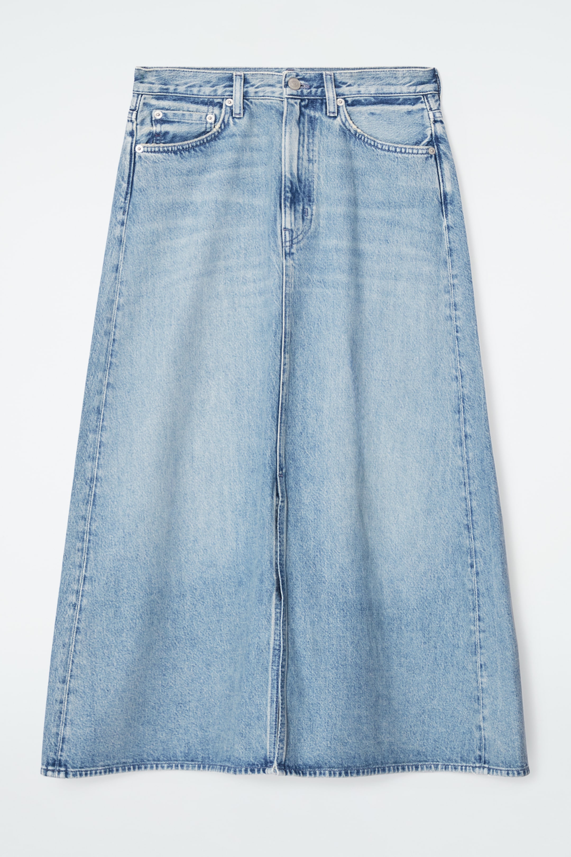 Ingrandisci l'immagine: A-LINE DENIM MIDI SKIRT - BLUE - DONNA | H&M CH 1