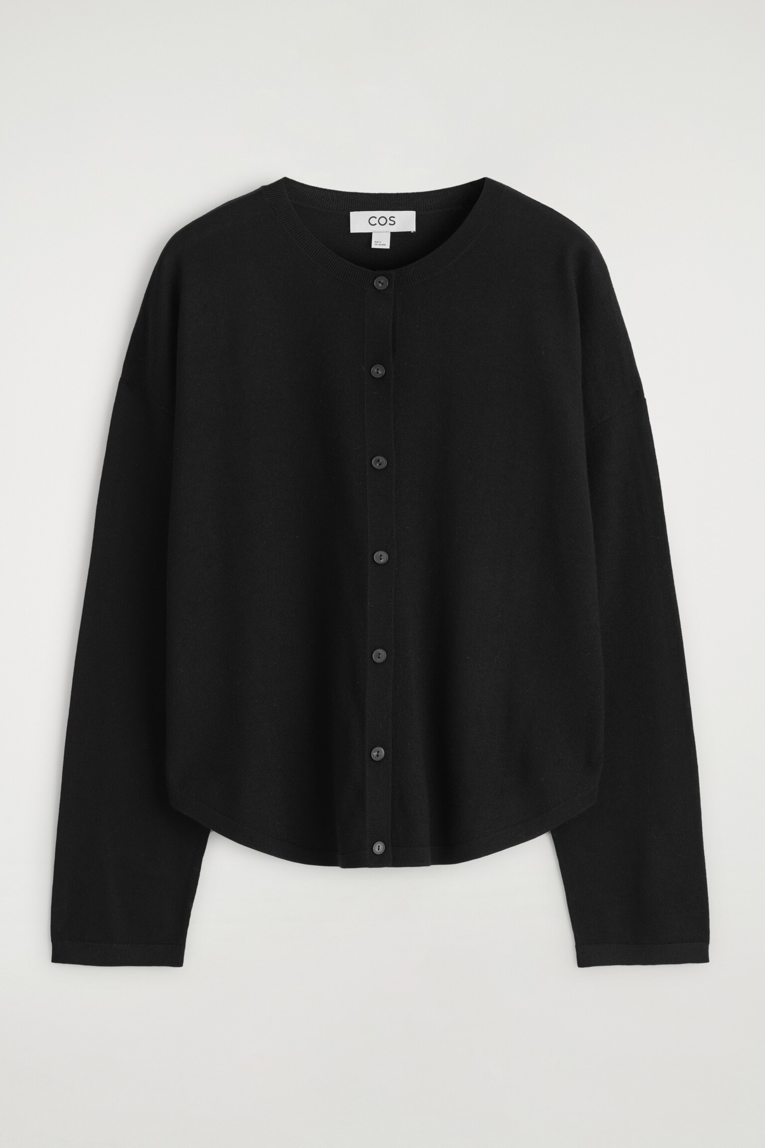 CARDIGAN À OURLET CIRCULAIRE EN LAINE MÉRINOS - NOIR/GRIS CHINÉ/BRUN ROUILLE - 2