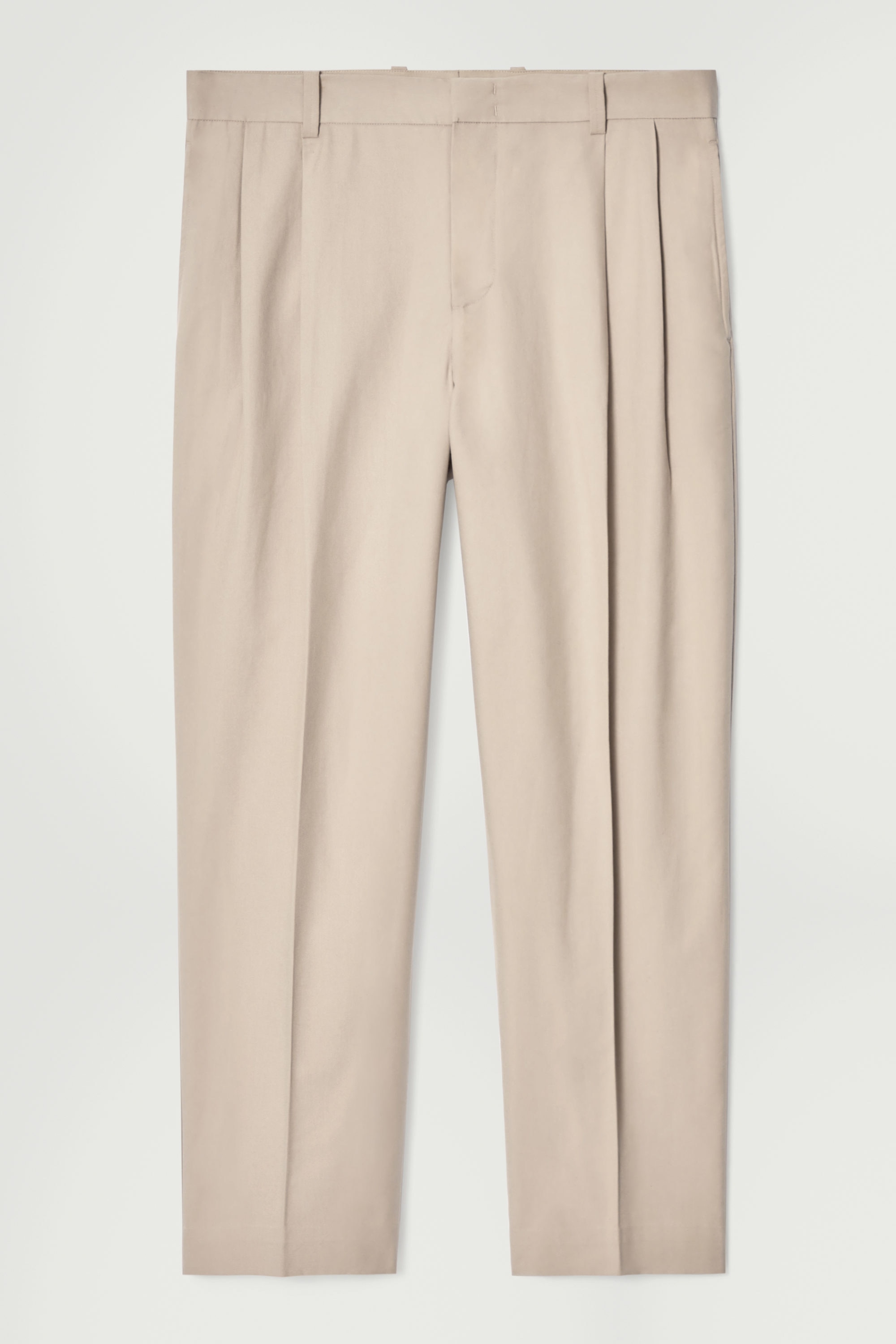 ラッセルノ　TAPERED WARM PANTS（CHECサイズ4 RELAXED PLEATED COTTON TAPERED TROUSERS - MOLE | COS