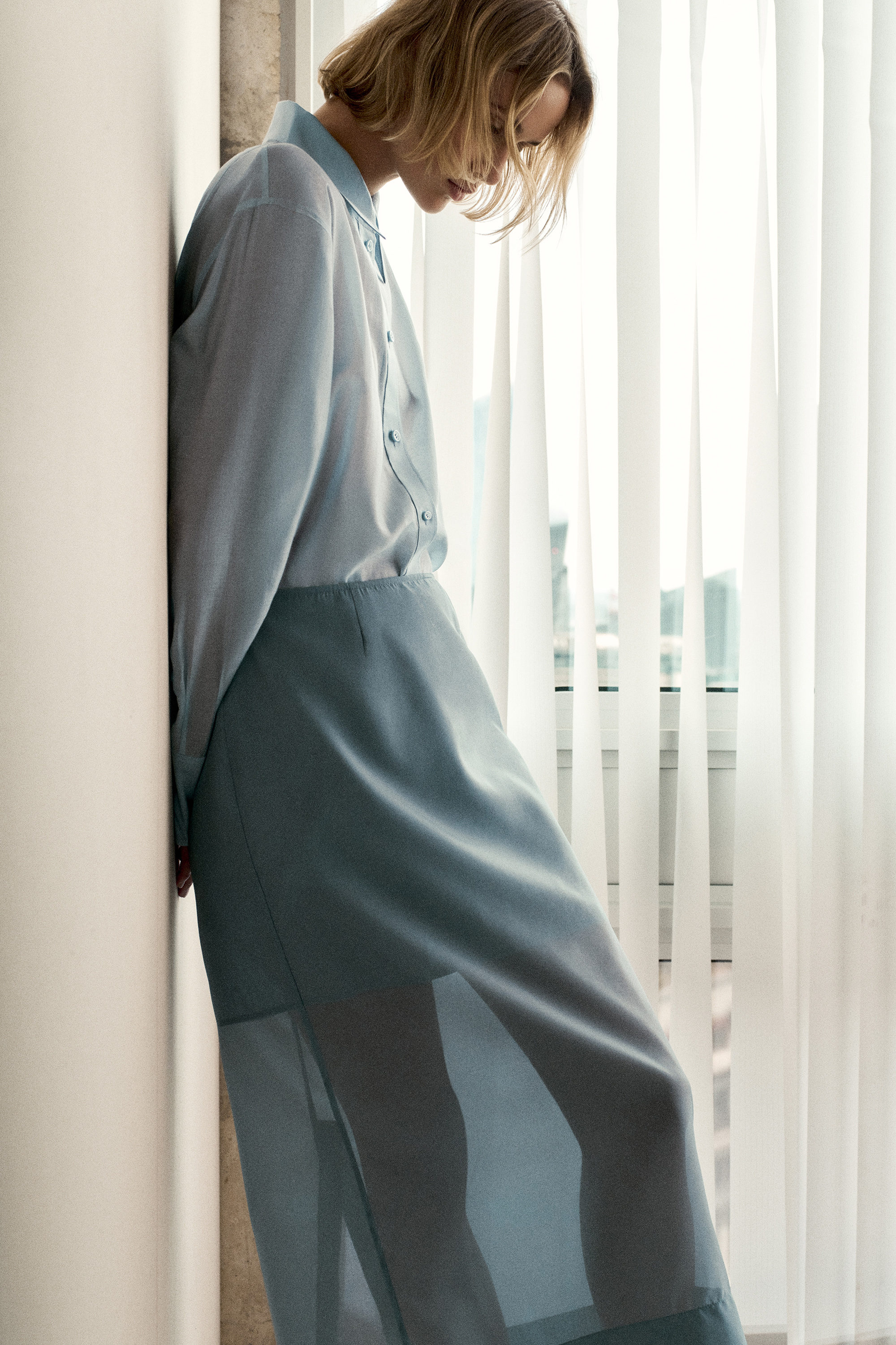 スカート [COSMOSS] SHEER GATHERED MIDI SKIRT Skirts | Midi