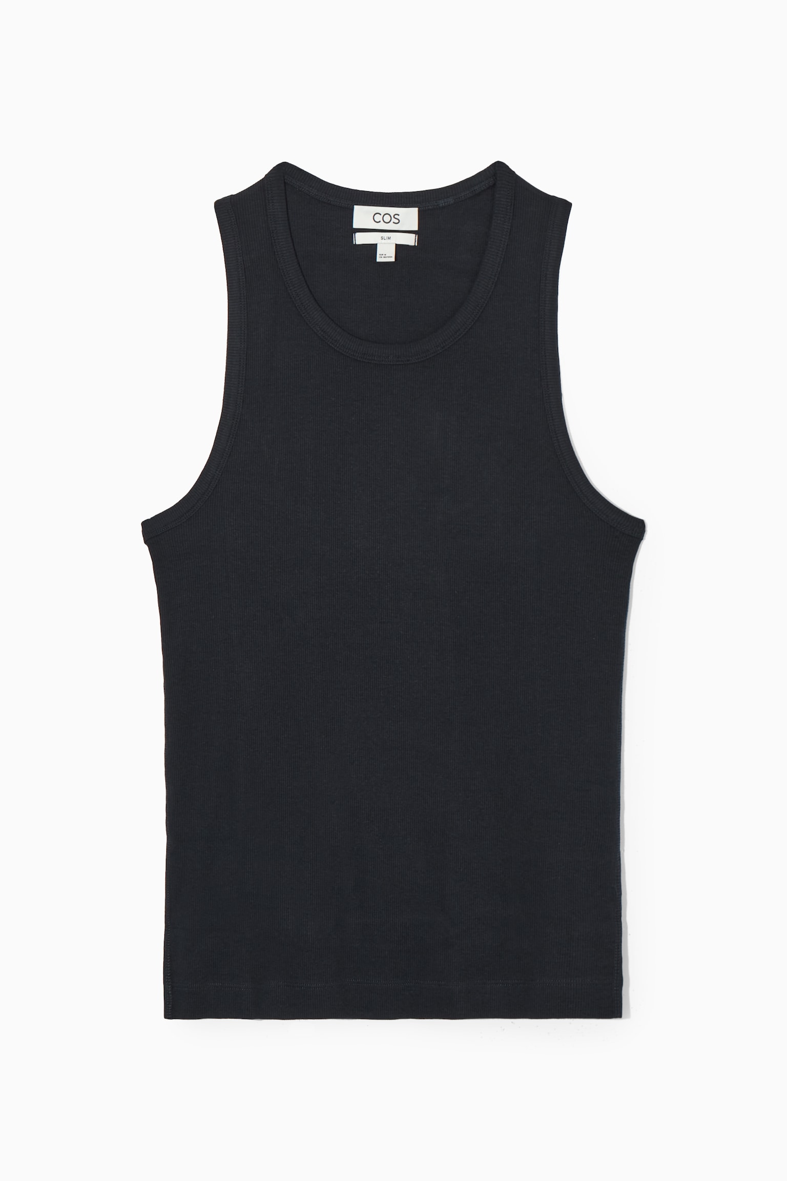 DÉBARDEUR SLIM EN COTON CÔTELÉ - BLEU MARINE/Blanc/NOIR/GRIS CHINÉ