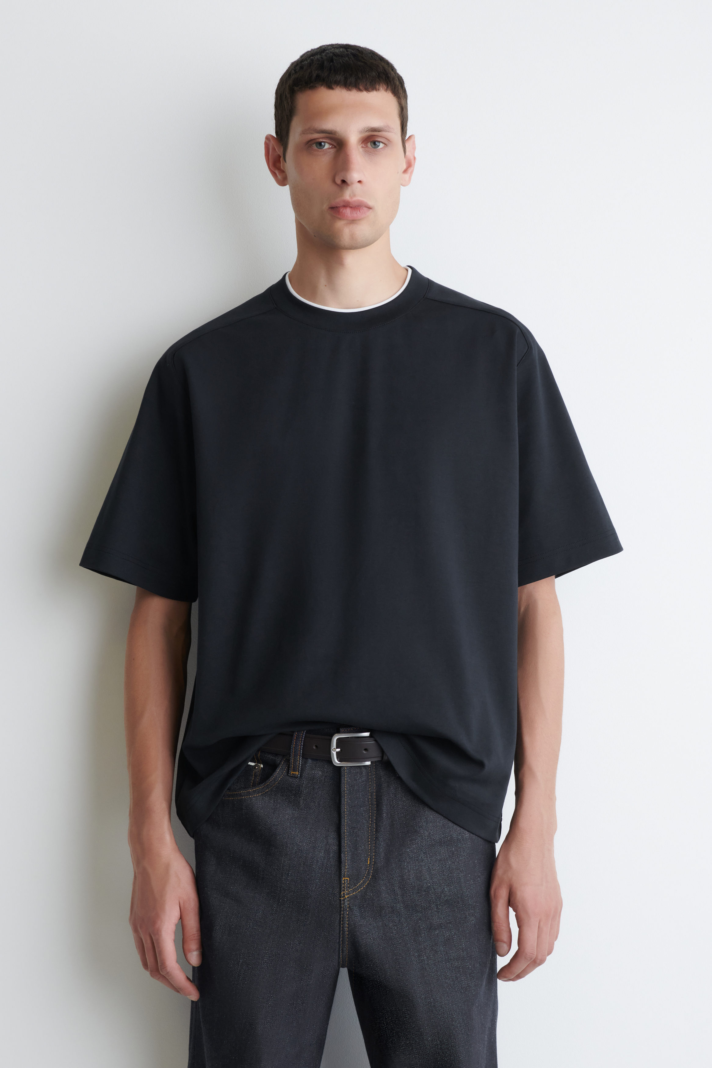 トップス seyto Drawstring oversized shirt Oversized striped t-shirt – KUOSE.com