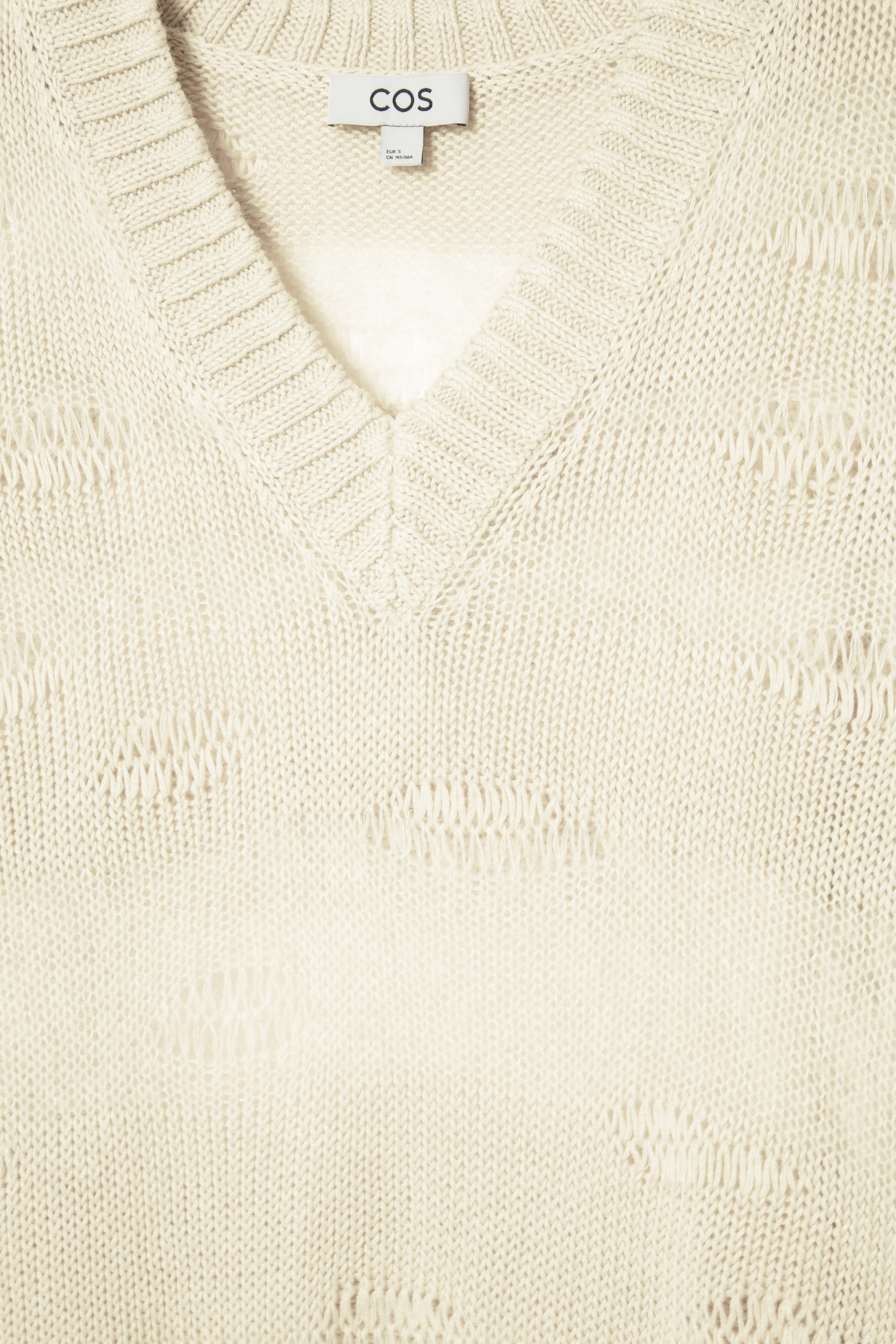 DISTRESSED STRIPED KNITTED LINEN-BLEND JUMPER
