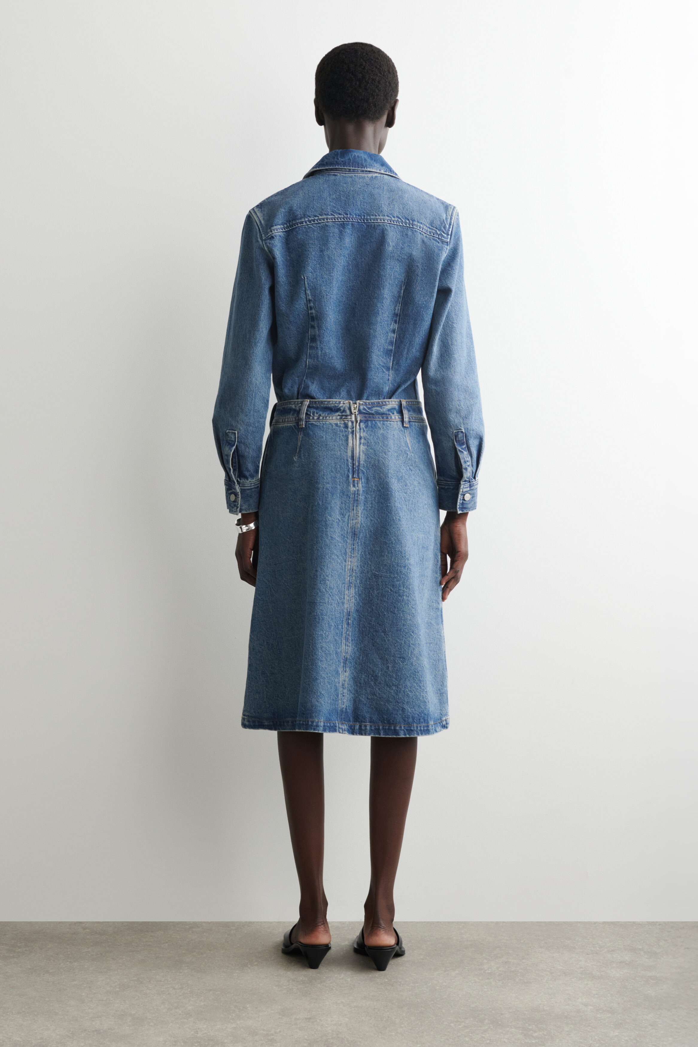 DENIM A-LINE UTILITY SKIRT - BLUE | COS CA