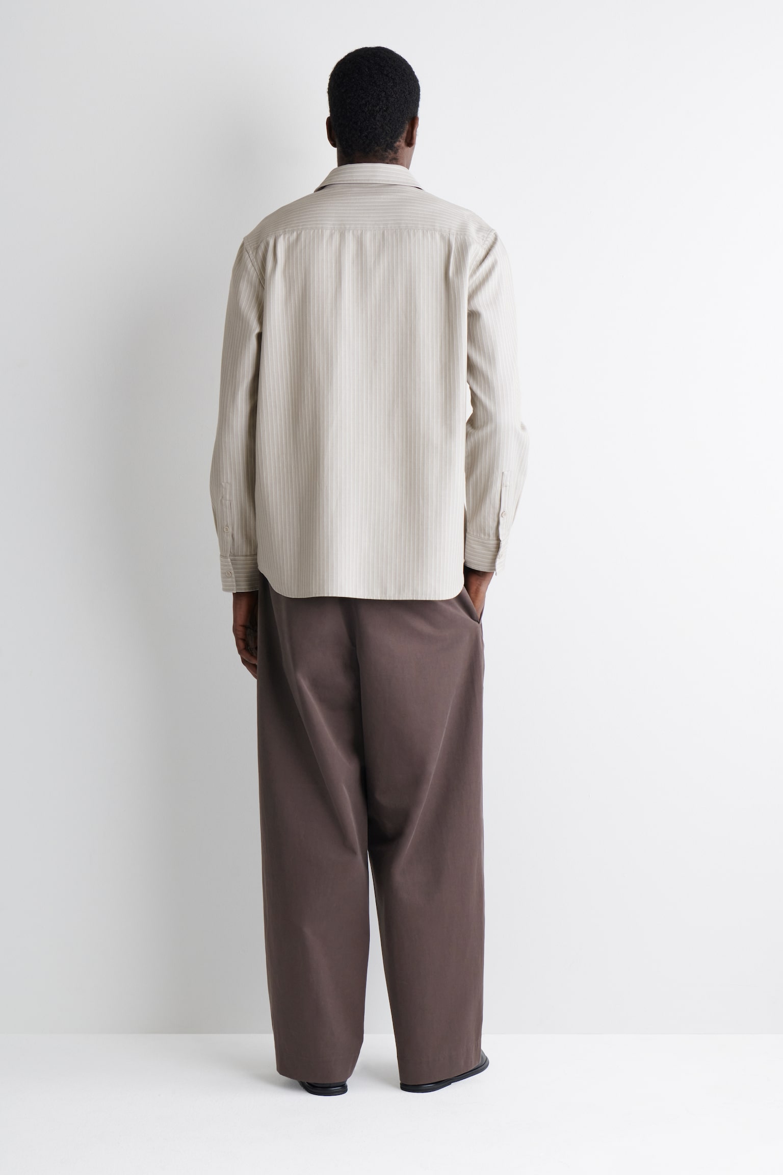 RELAXED TWILL SHIRT - MOLE / STRIPED/NAVY - 6