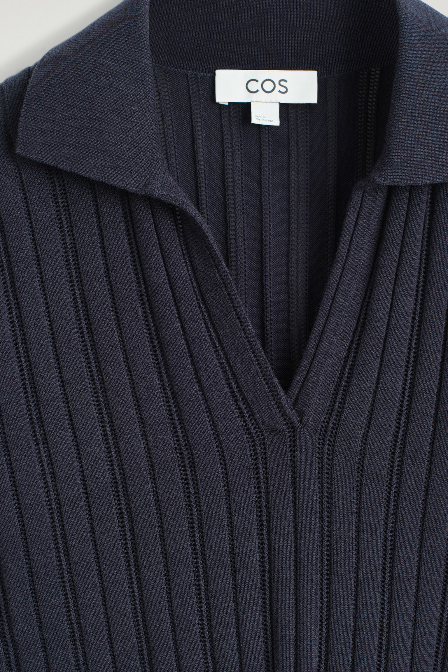 CAMISA DE ALGODÓN EN PUNTO POINTELLE - AZUL MARINO - 4
