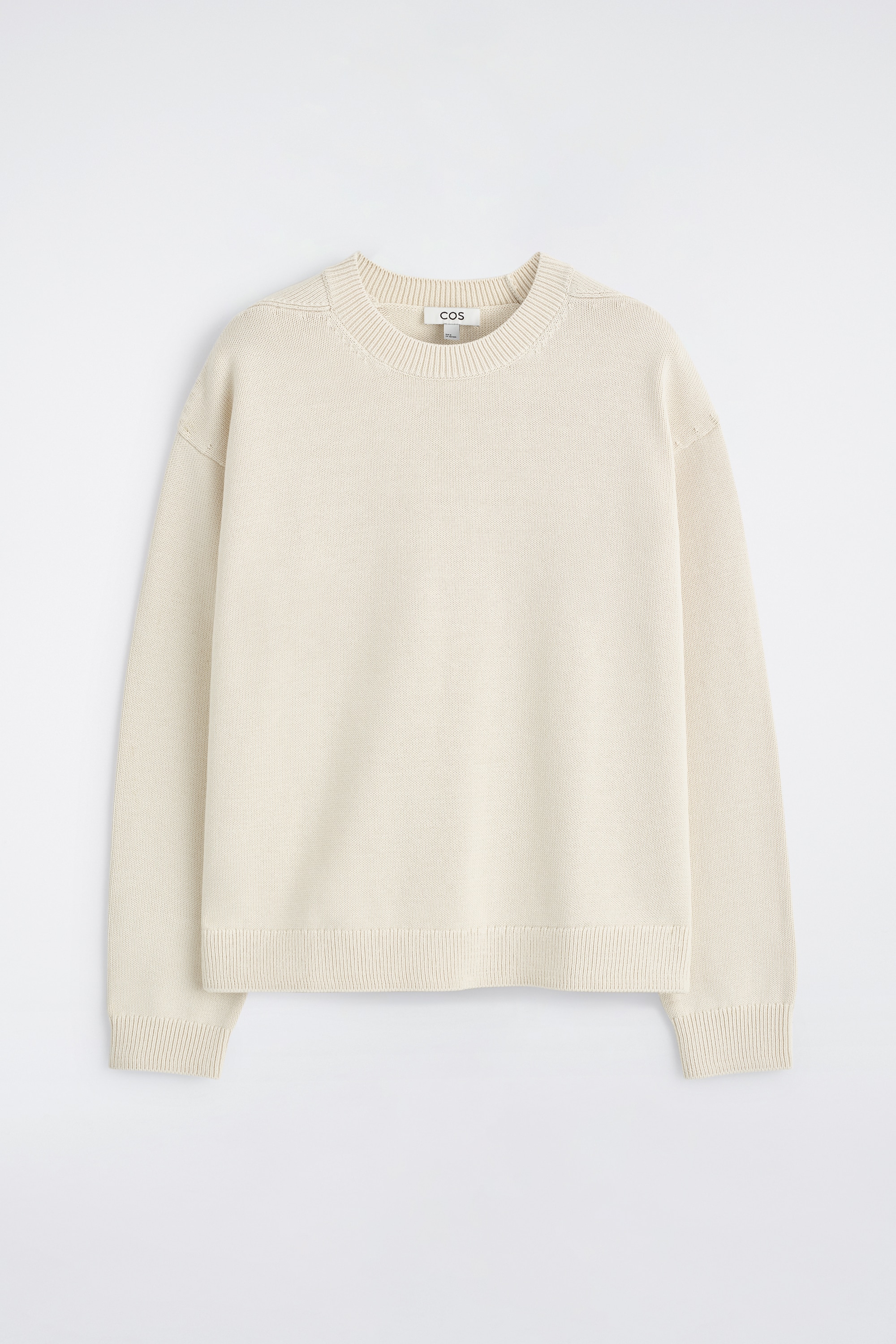 JERSEY DE PUNTO DE ALGODÓN CUELLO REDONDO - CREMA/ROSA CLARO