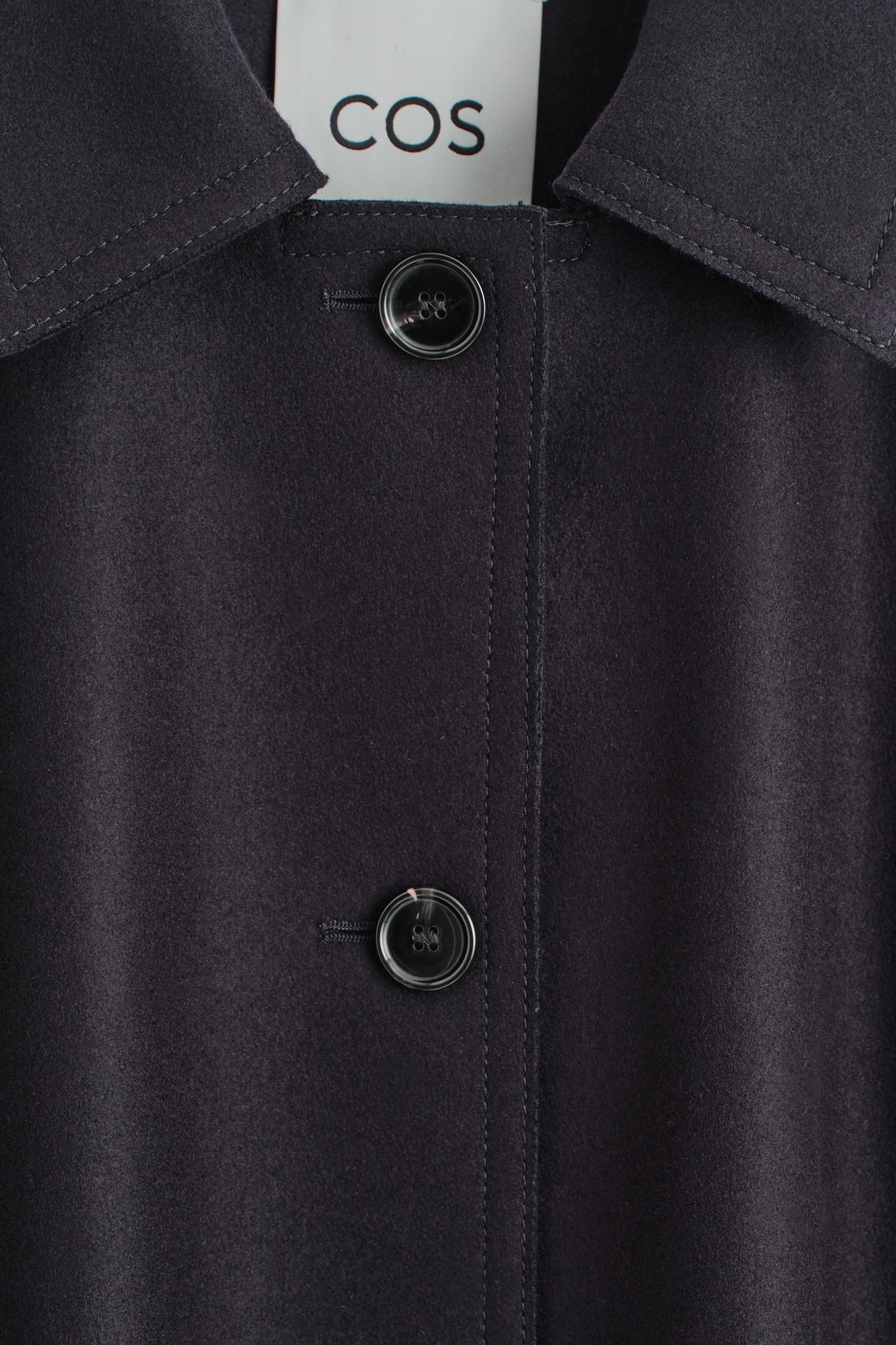 PARDESSUS LARGE EN LAINE - BLEU MARINE - 6