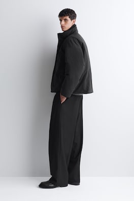 PADDED MOCK-NECK DOWN JACKET — BLACK 3