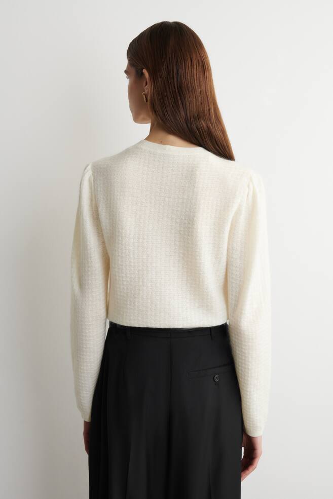 PULLOVER AUS MOHAIR-MIX MIT ZICKZACKMUSTER-CREMEWEISS - 6