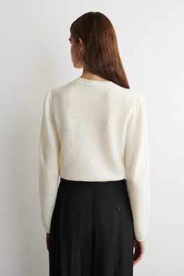 ZIGZAG-KNIT MOHAIR-BLEND SWEATER — OFF-WHITE 4