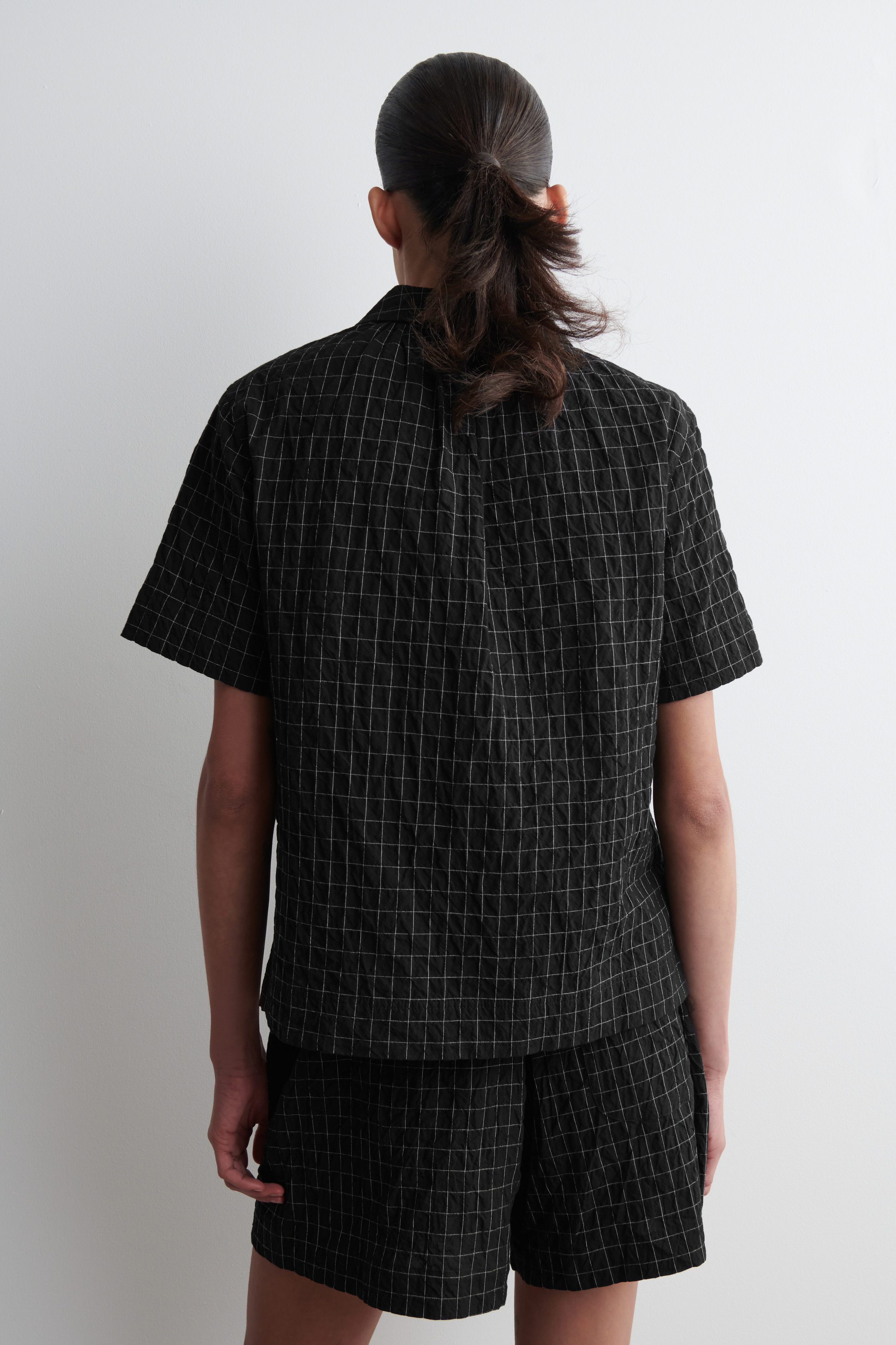 ★MUSINSA STANDARD★ Plaid Texture Open Collar Short Sleeve MUSINSA | MUSINSA STANDARD Plaid Texture Open Collar Short