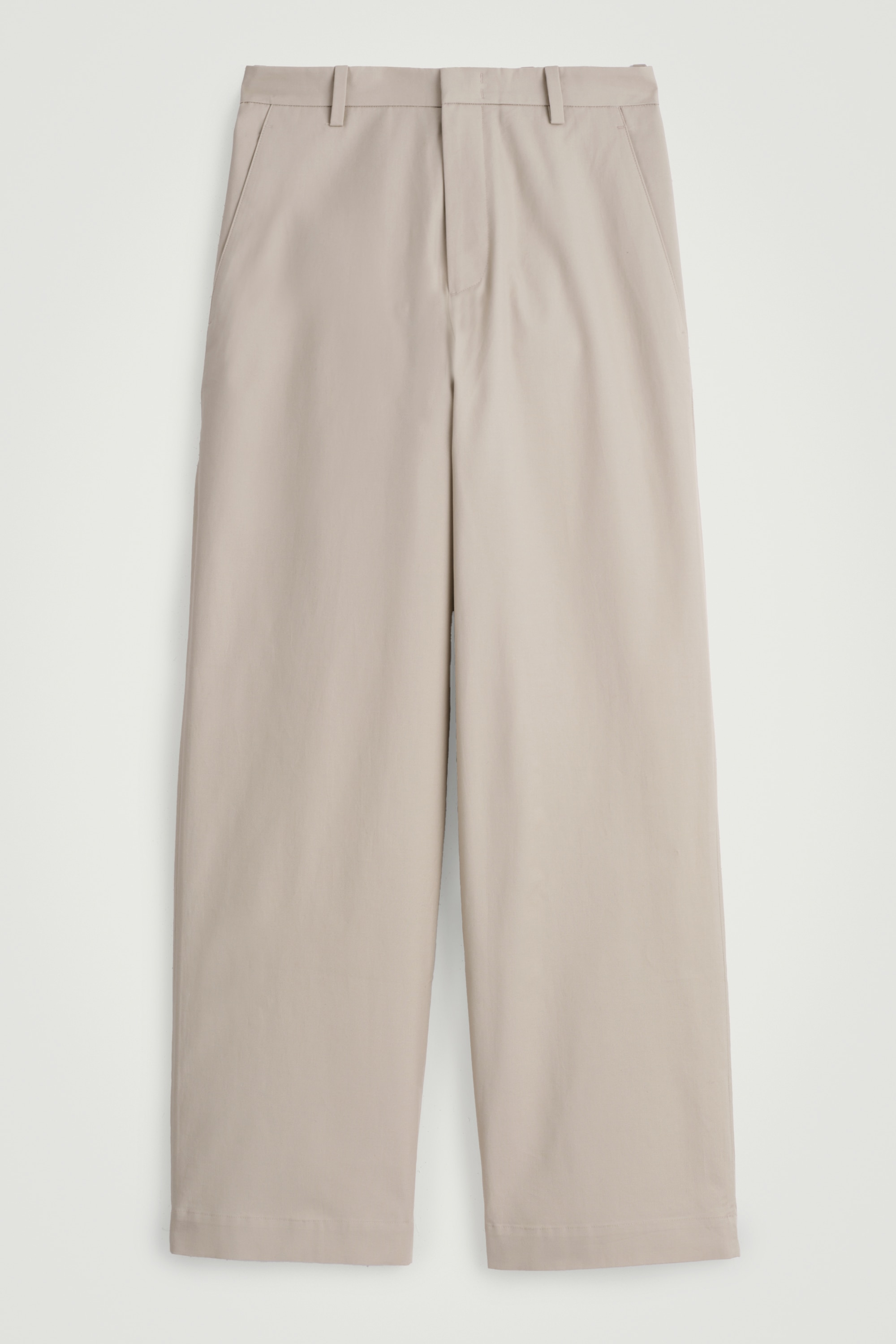 PANTALON CHINO LARGE EN COTON - TAUPE/NOIR