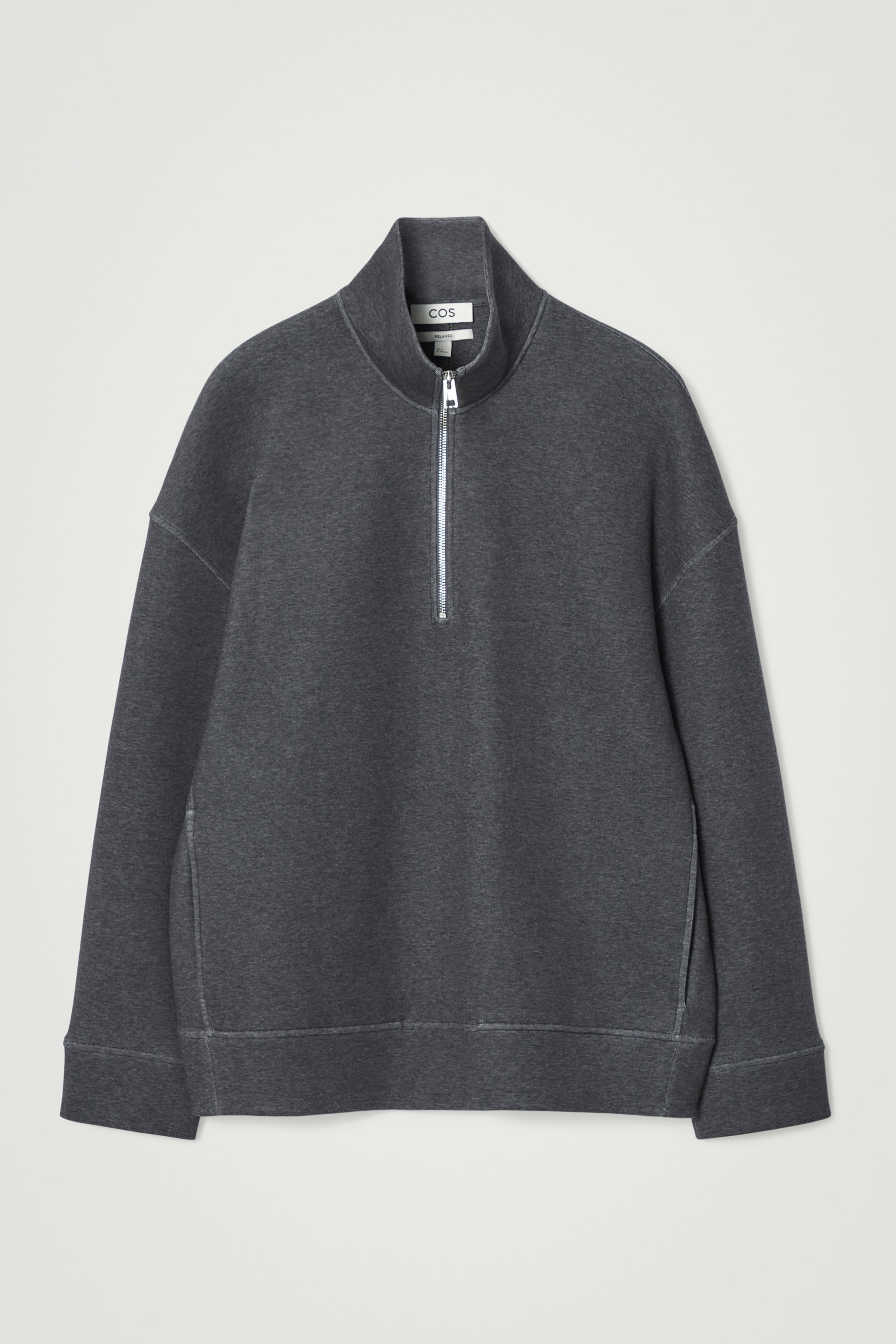 Ingrandisci l'immagine: OVERSIZED SCUBA-JERSEY HALF-ZIP SWEATSHIRT - GREY - UOMO | H&M CH 1
