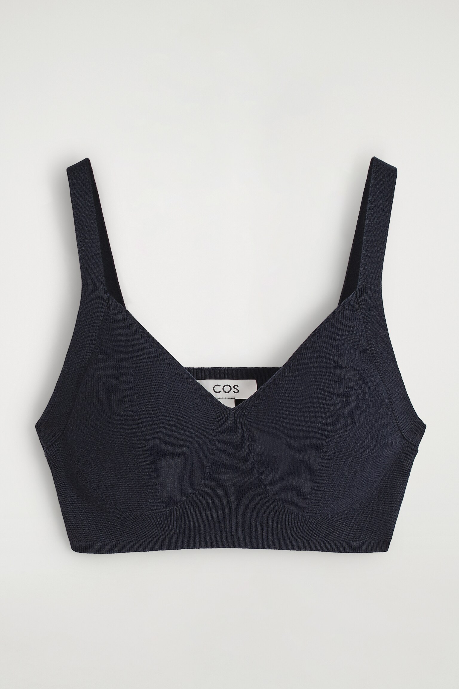 BRALETTE EN MAILLE DE COTON - BLEU MARINE/ROUGE - 2