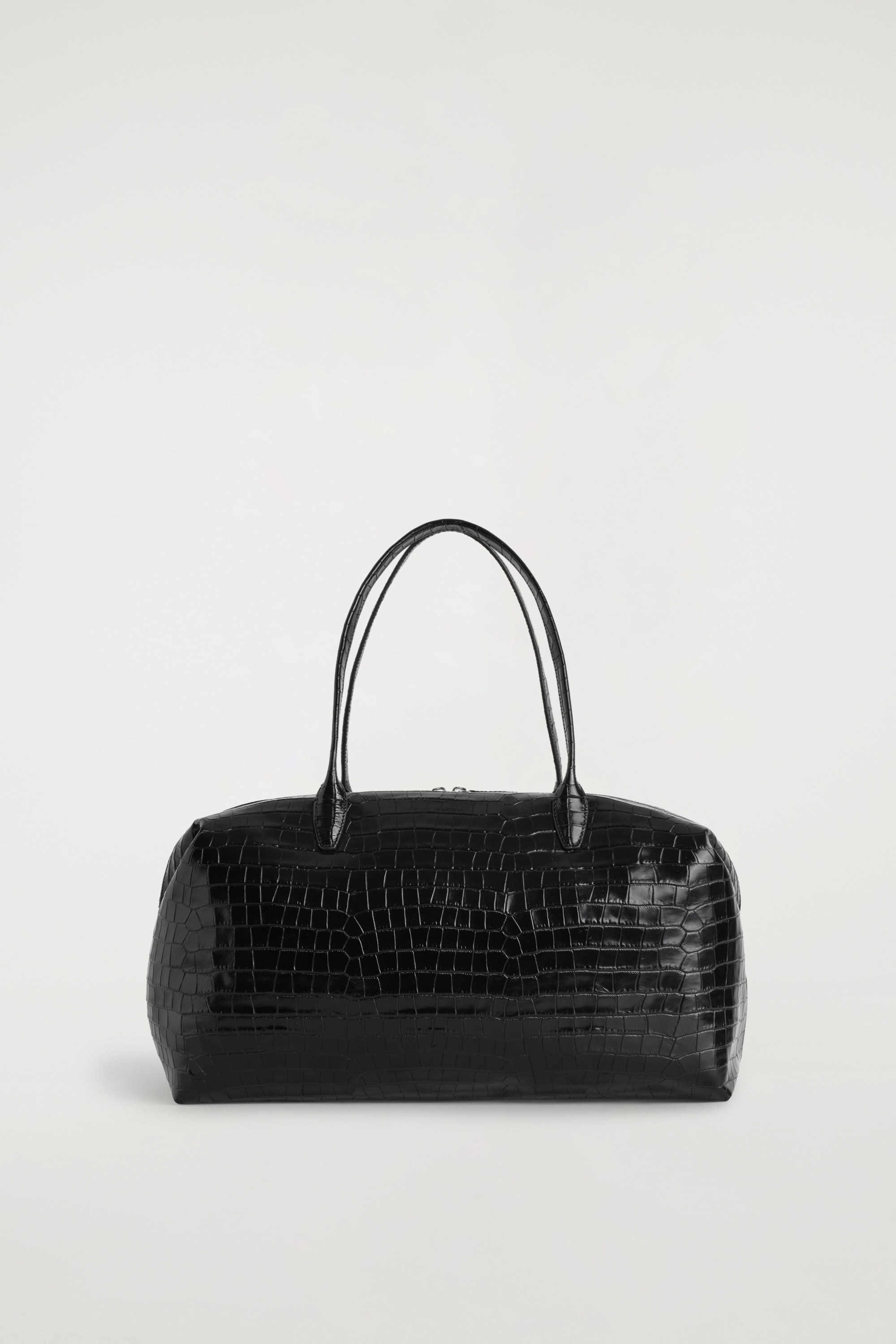 FRIEZE BOWLING BAG - CROC-EFFECT LEATHER - BLACK / CROC EFFECT