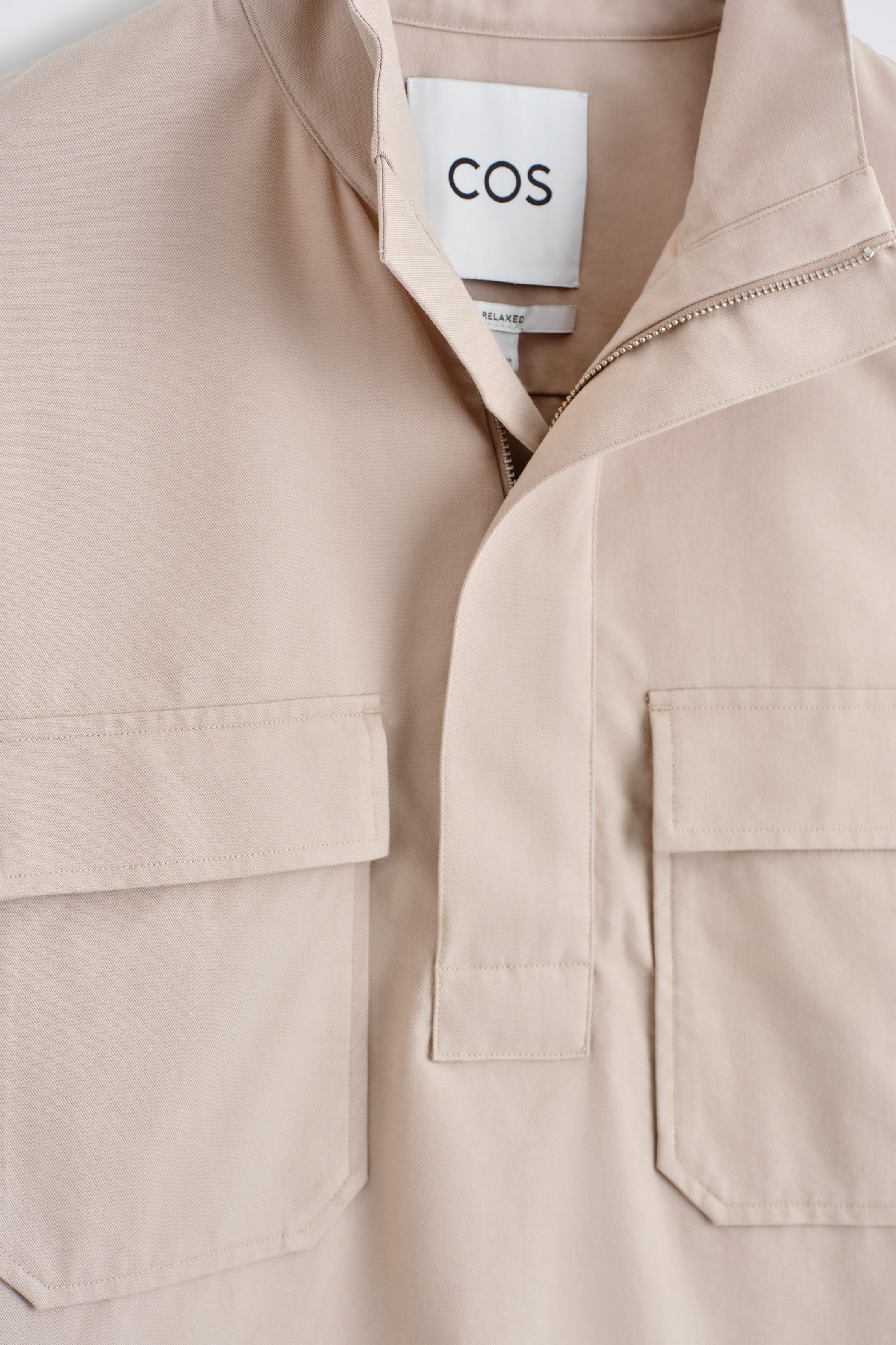 COTTON-TWILL HALF-ZIP OVERSHIRT