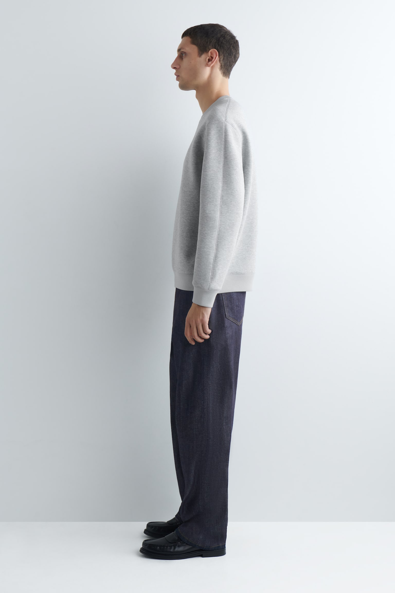 SWEAT EN NÉOPRÈNE (SCUBA) - GRIS CHINÉ/NOIR/JAUNE BEURRE - 4