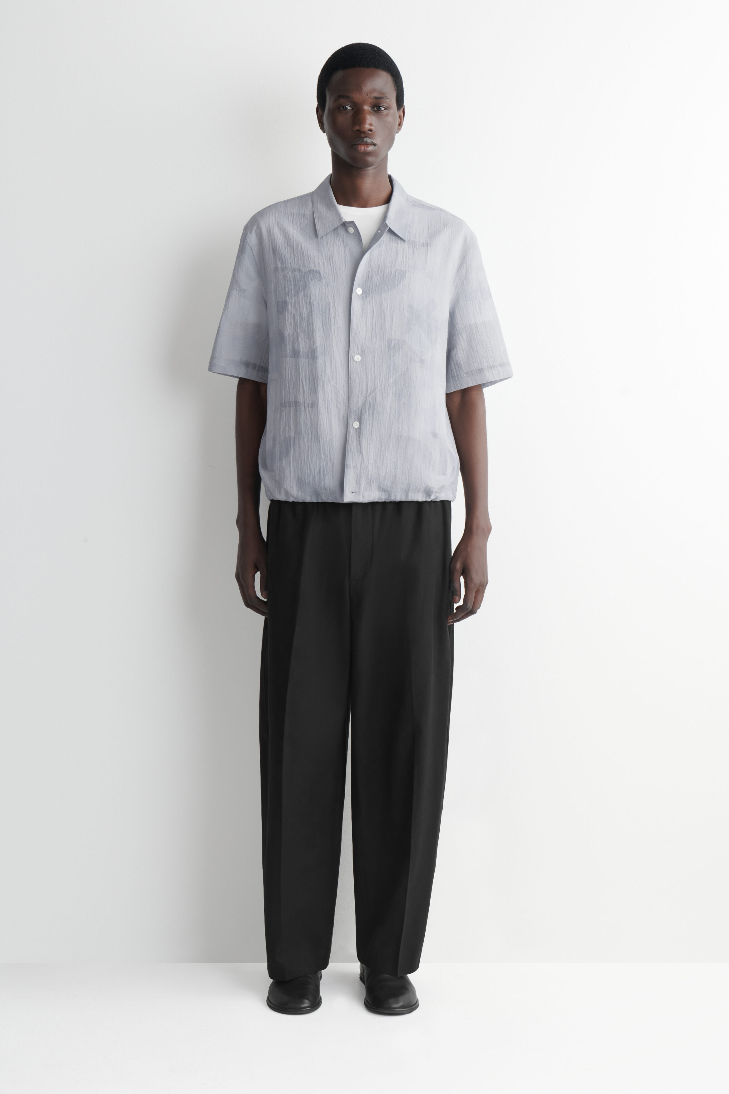TEXTURED DRAWSTRING-HEM SHIRT - thumbnail 3