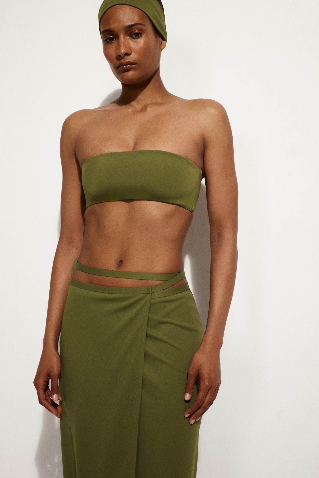SARONG WRAP SKIRT — KHAKI