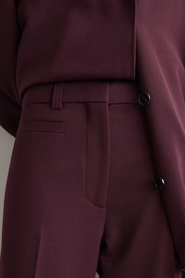 WOOL-BLEND STRAIGHT-LEG PANTS — BURGUNDY 4