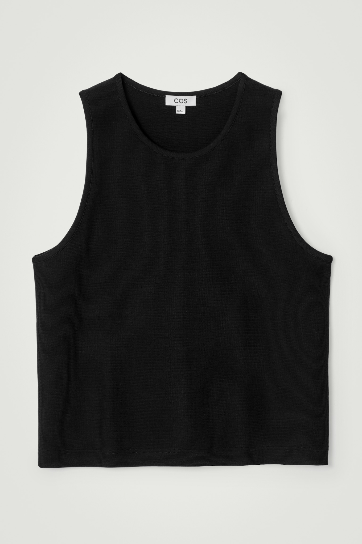 CAMISETA DE TIRANTES DE ALGODÓN CON TEXTURA - NEGRO - 2