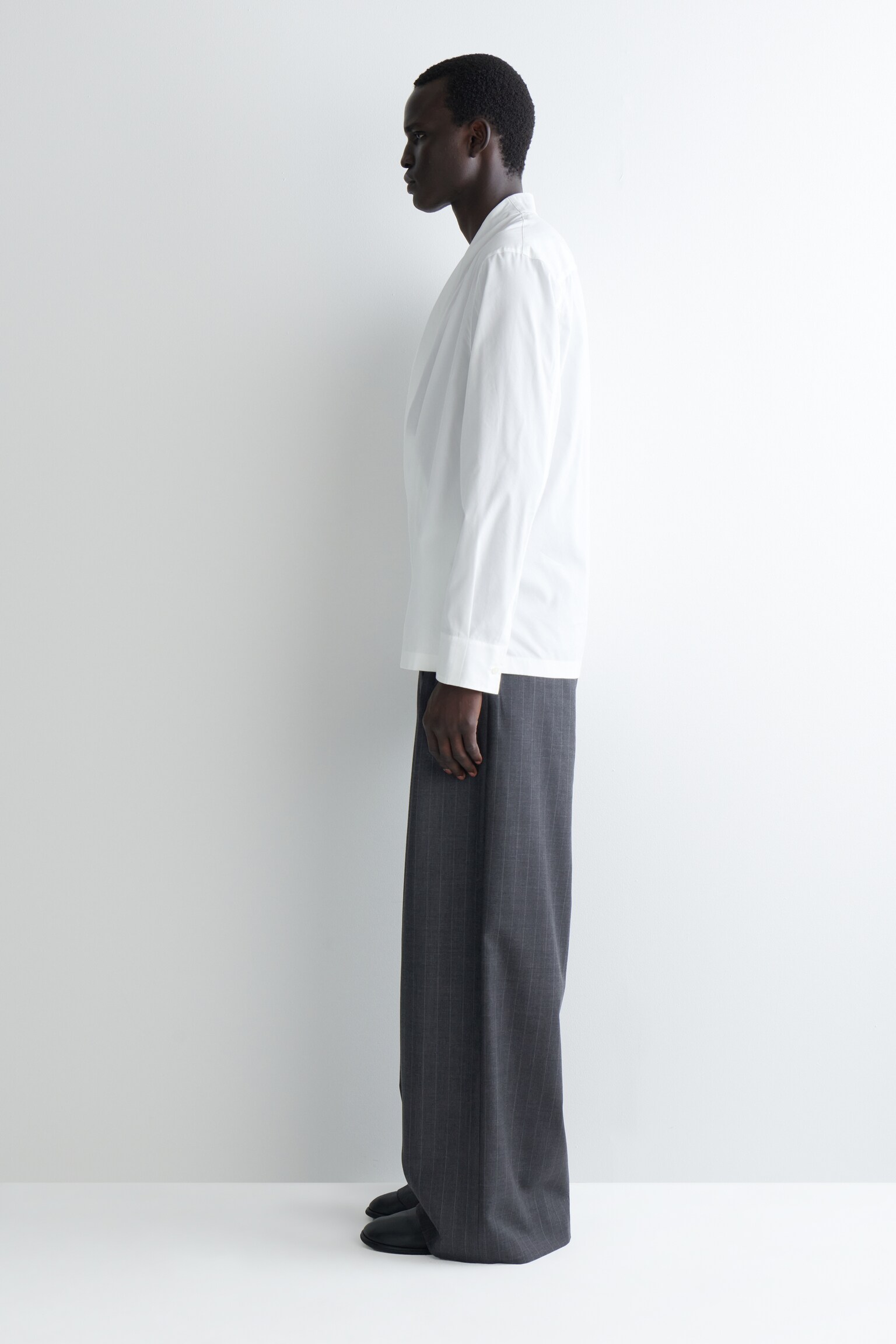 CHEMISE PORTEFEUILLE DÉCONTRACTÉE EN COTON ET SOIE - BLANC - 9