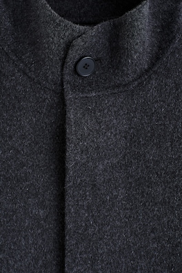 DOUBLE-FACED WOOL MOCK-NECK JACKET — CHARCOAL MÉLANGE 8
