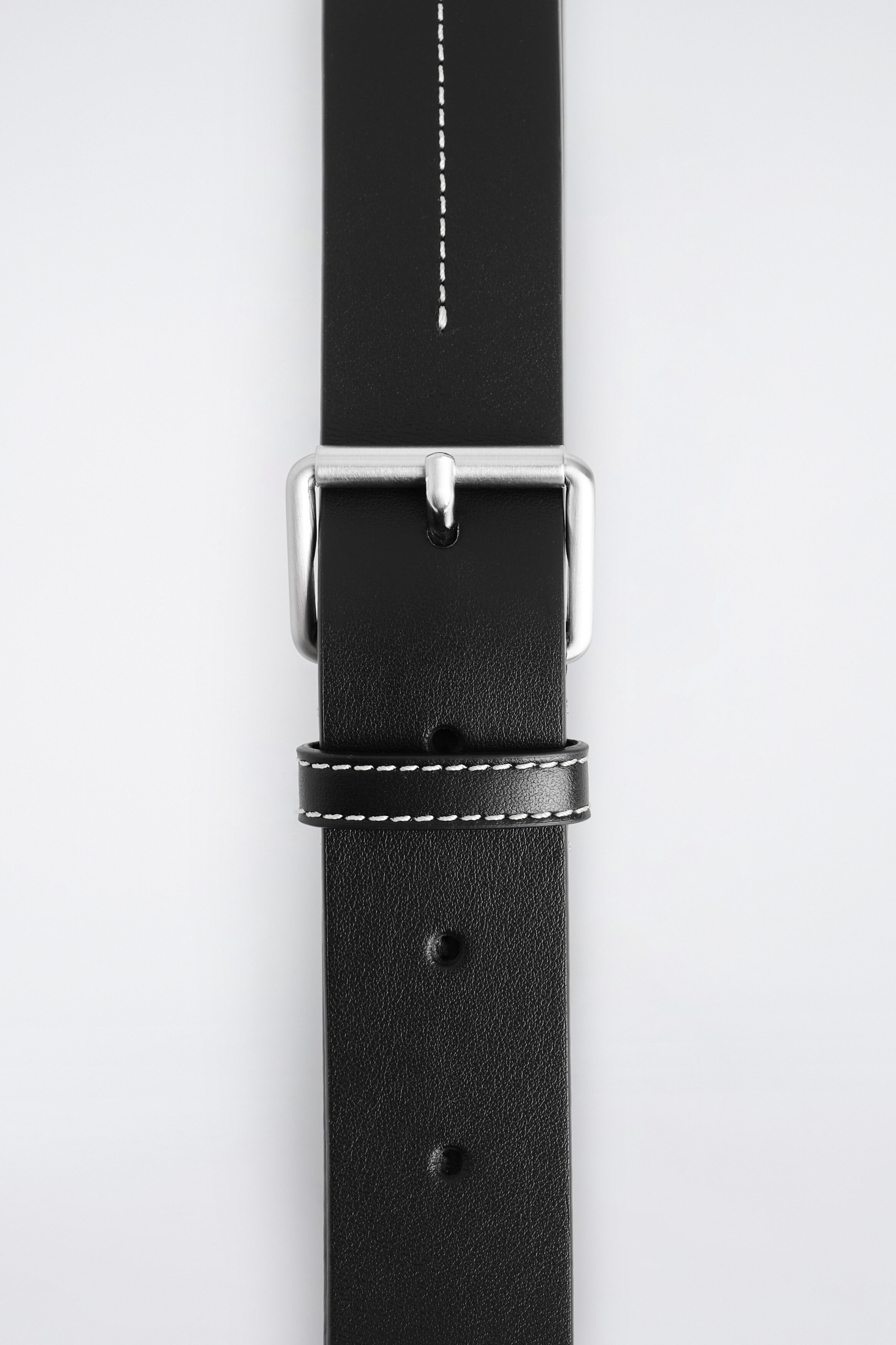 TOPSTITCHED LEATHER BELT - thumbnail 3
