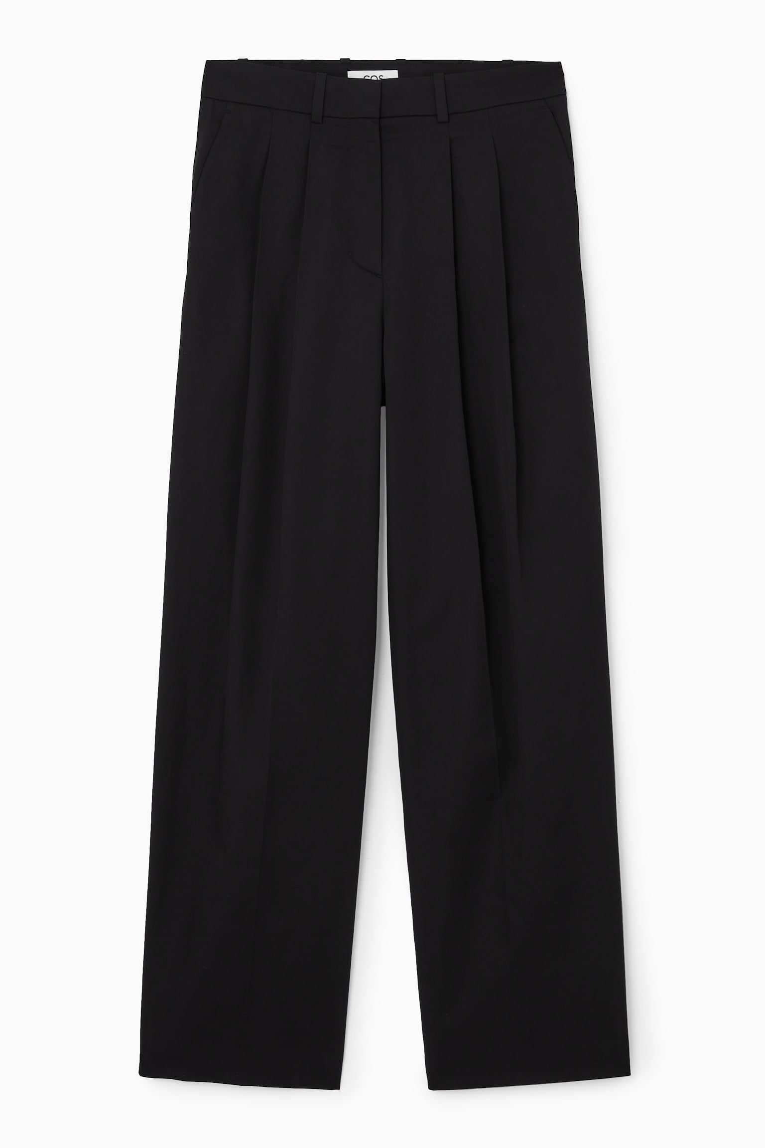 RELAXED COTTON WIDE-LEG TROUSERS - BLACK/CREAM/TERRACOTTA