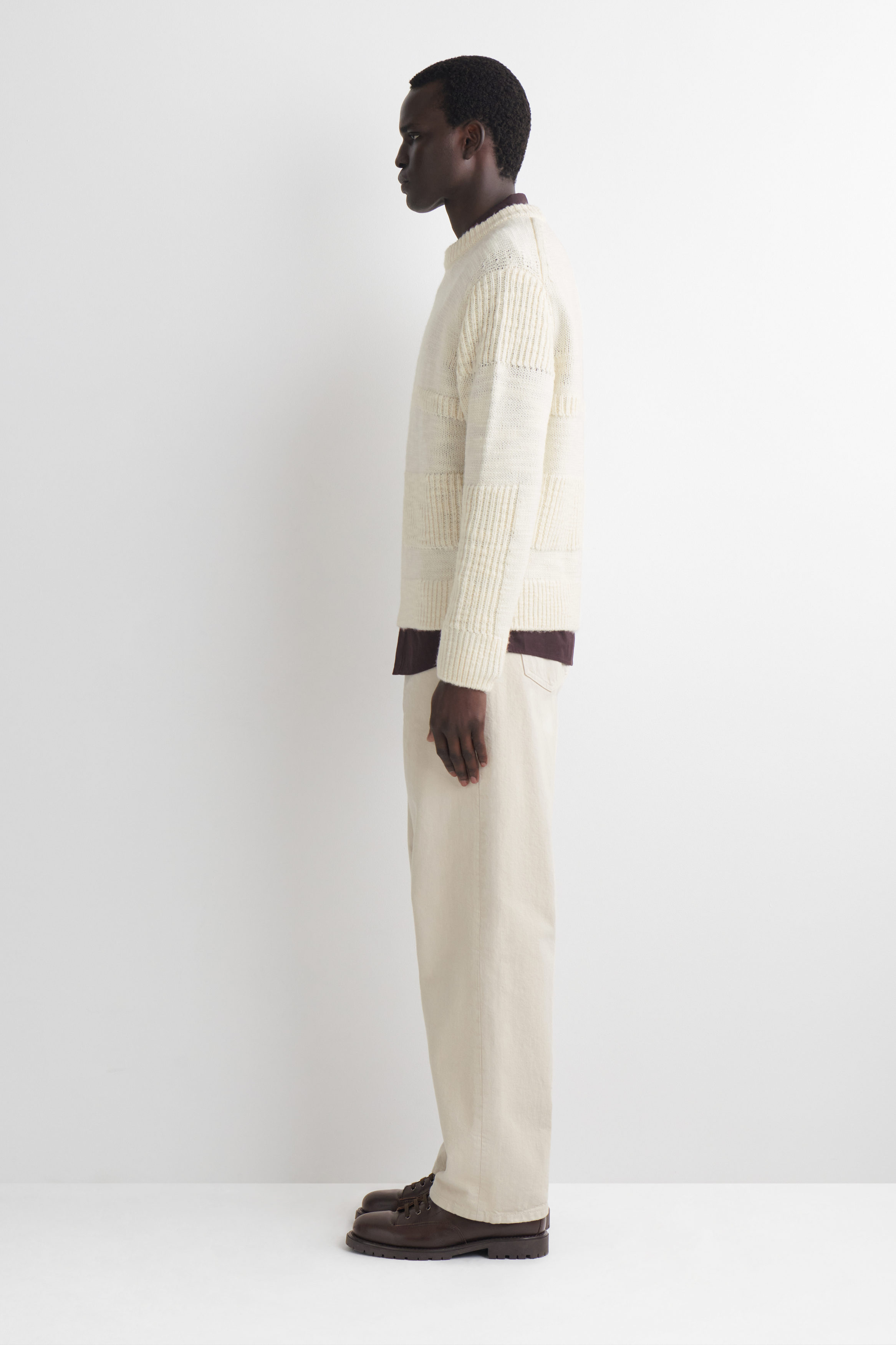 LADDER-STITCH WOOL SWEATER - CREAM | COS US