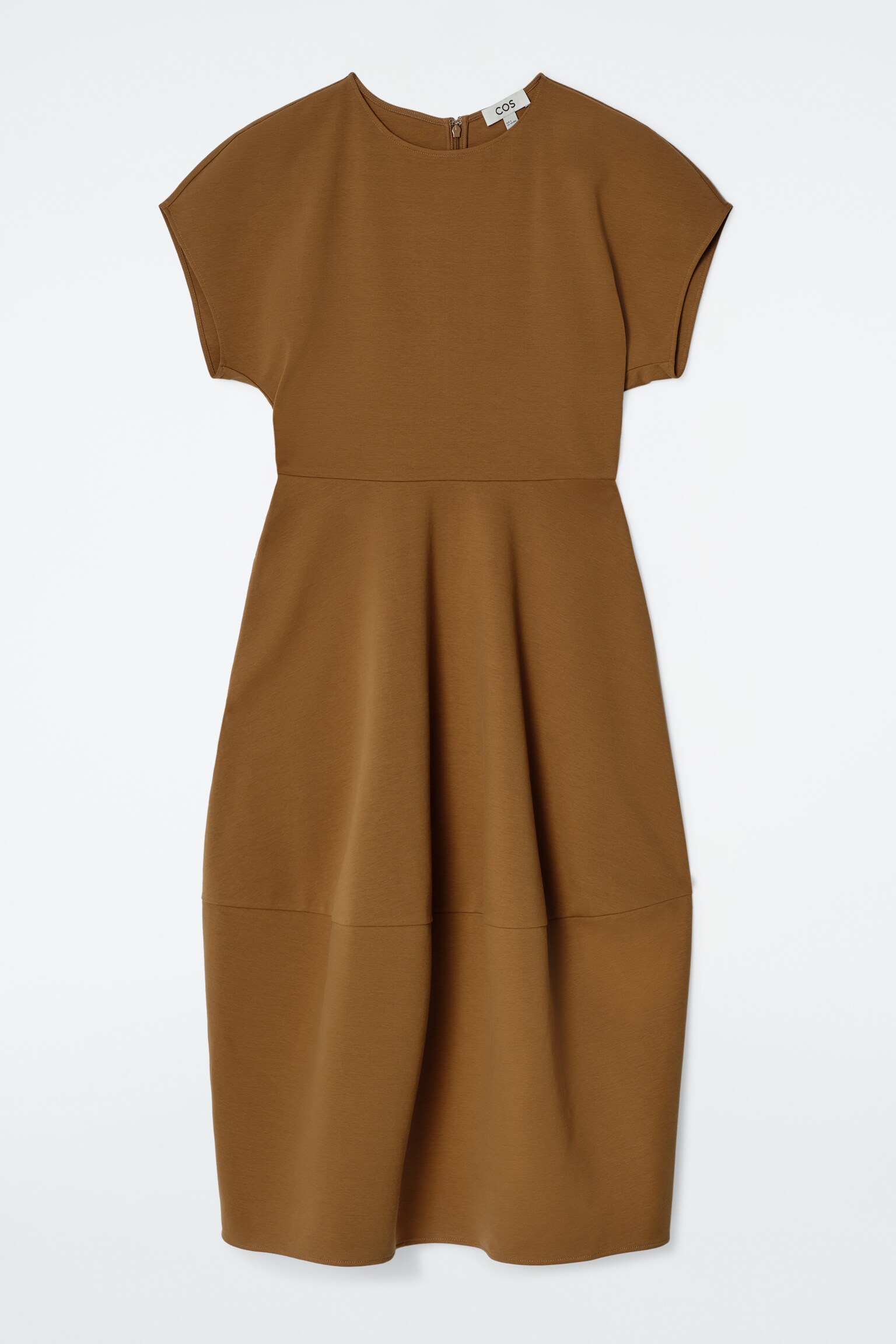 VESTIDO MIDI ESCULPIDO DE ALGODÓN - OCRE/AZUL MARINO/AZUL CLARO/NEGRO - 2