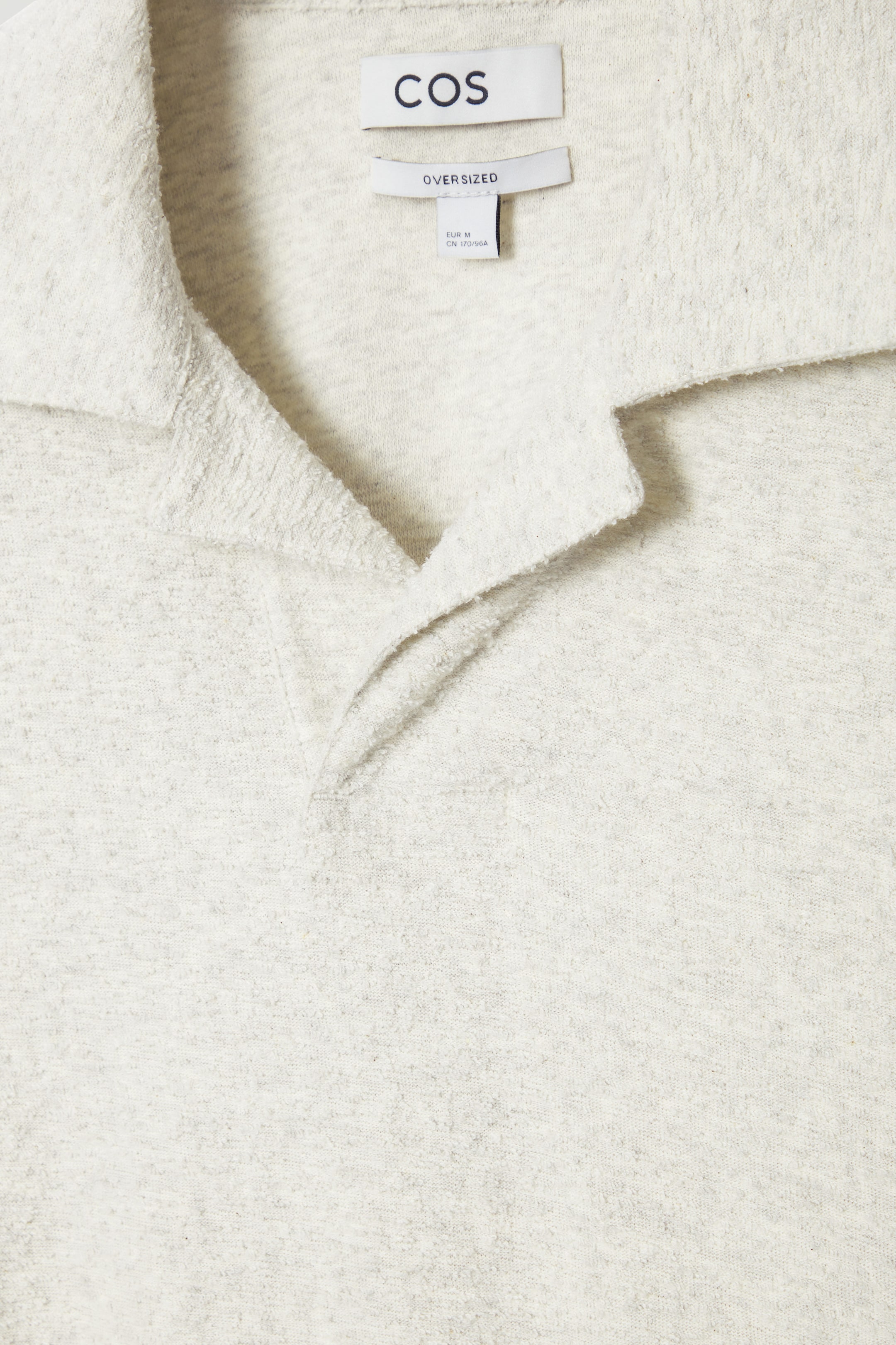 OVERSIZED BOUCLÉ-KNIT POLO SHIRT