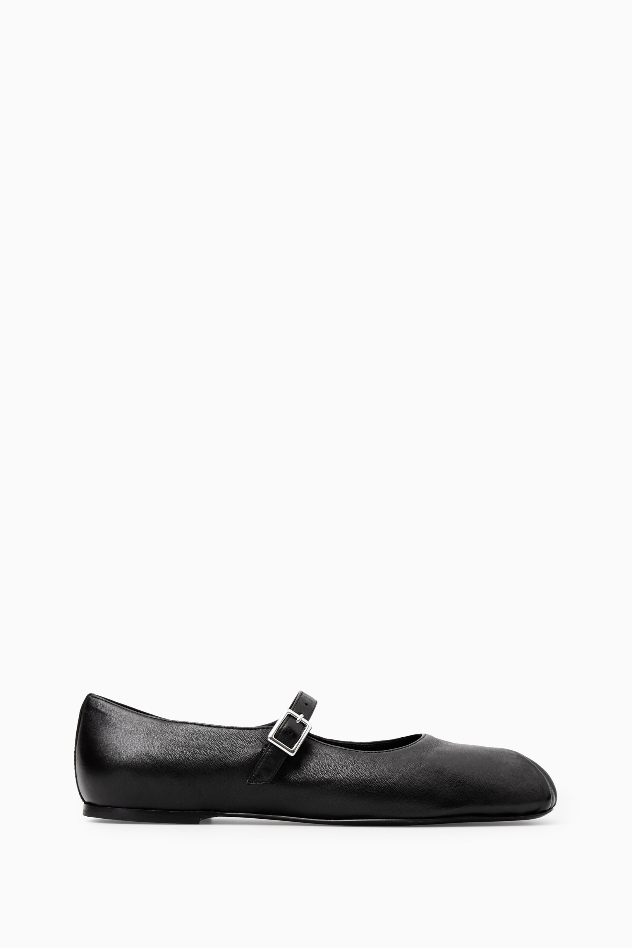 View larger image: PLEATED LEATHER MARY-JANE BALLET FLATS - BLACK - Ladies | H&M GB 1