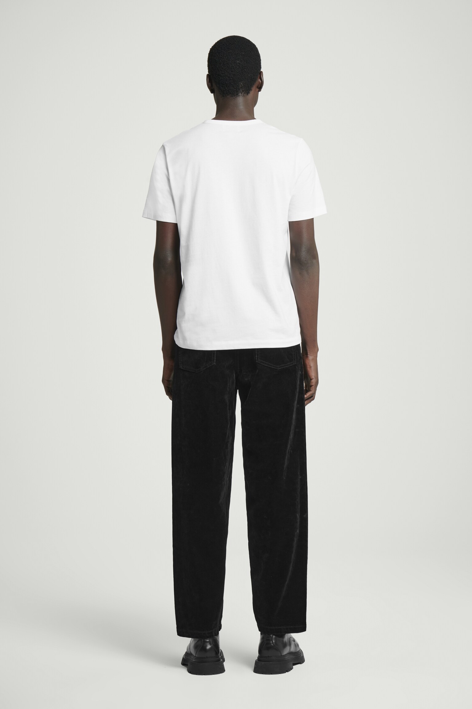 T-SHIRT REGULAR EN COTON BROSSÉ - Blanc/BLEU MARINE/NOIR/BLEU CIEL/VERT POUDRÉ/KAKI - 4